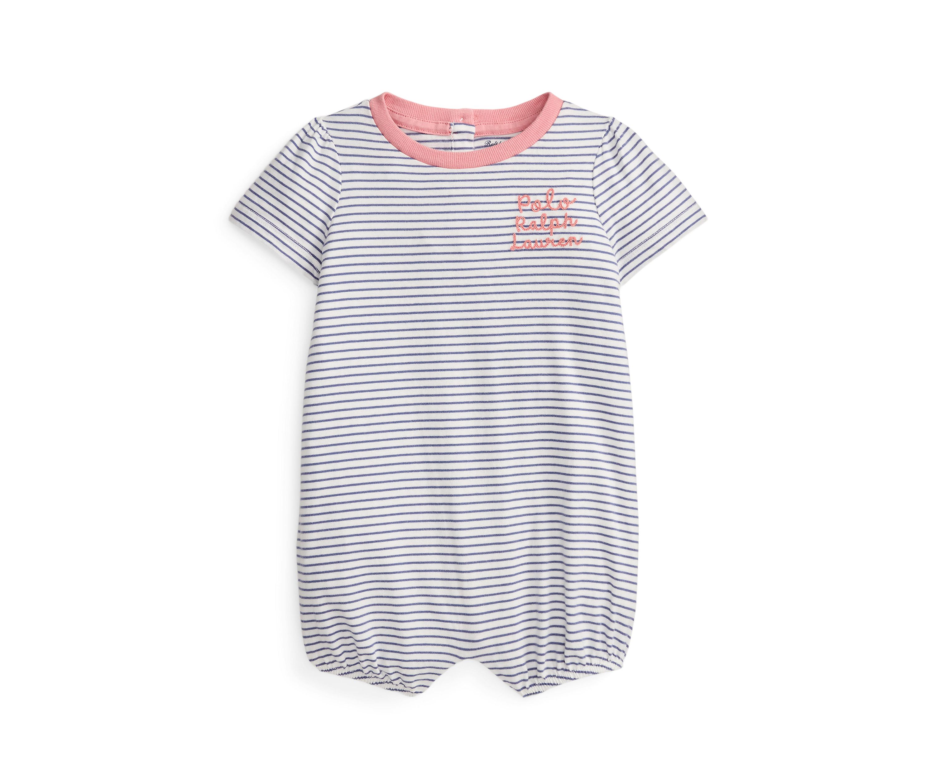 Baby Girls Logo Cotton Jersey Bubble Shortall
