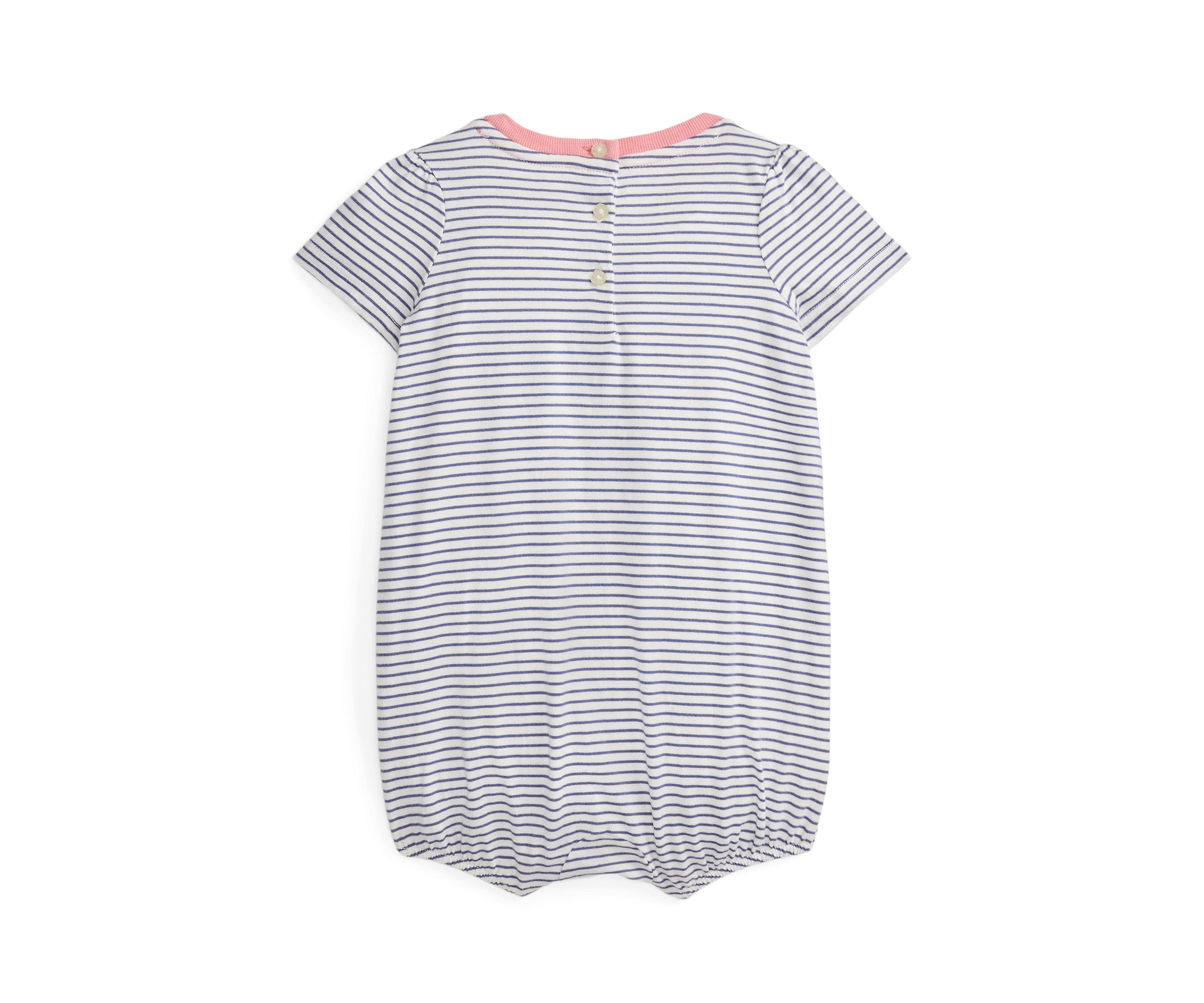Baby Girls Logo Cotton Jersey Bubble Shortall