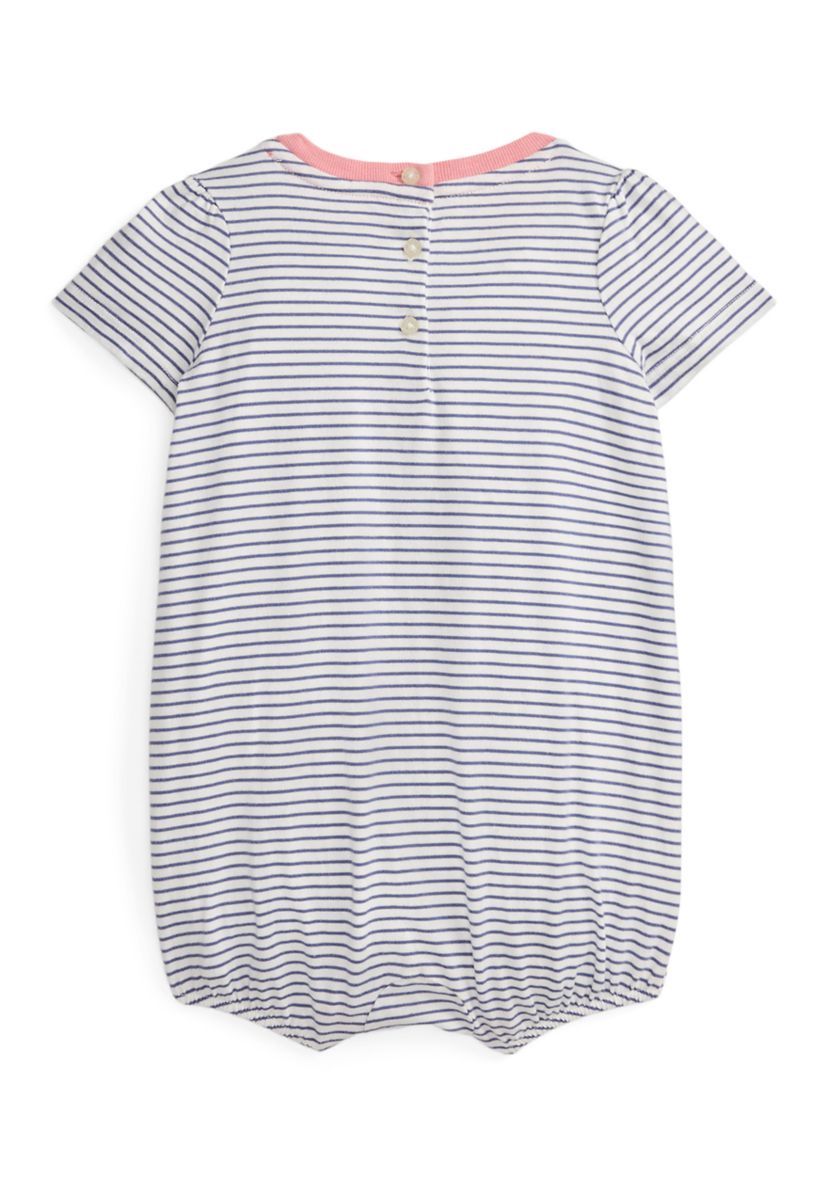 Baby Girls Logo Cotton Jersey Bubble Shortall