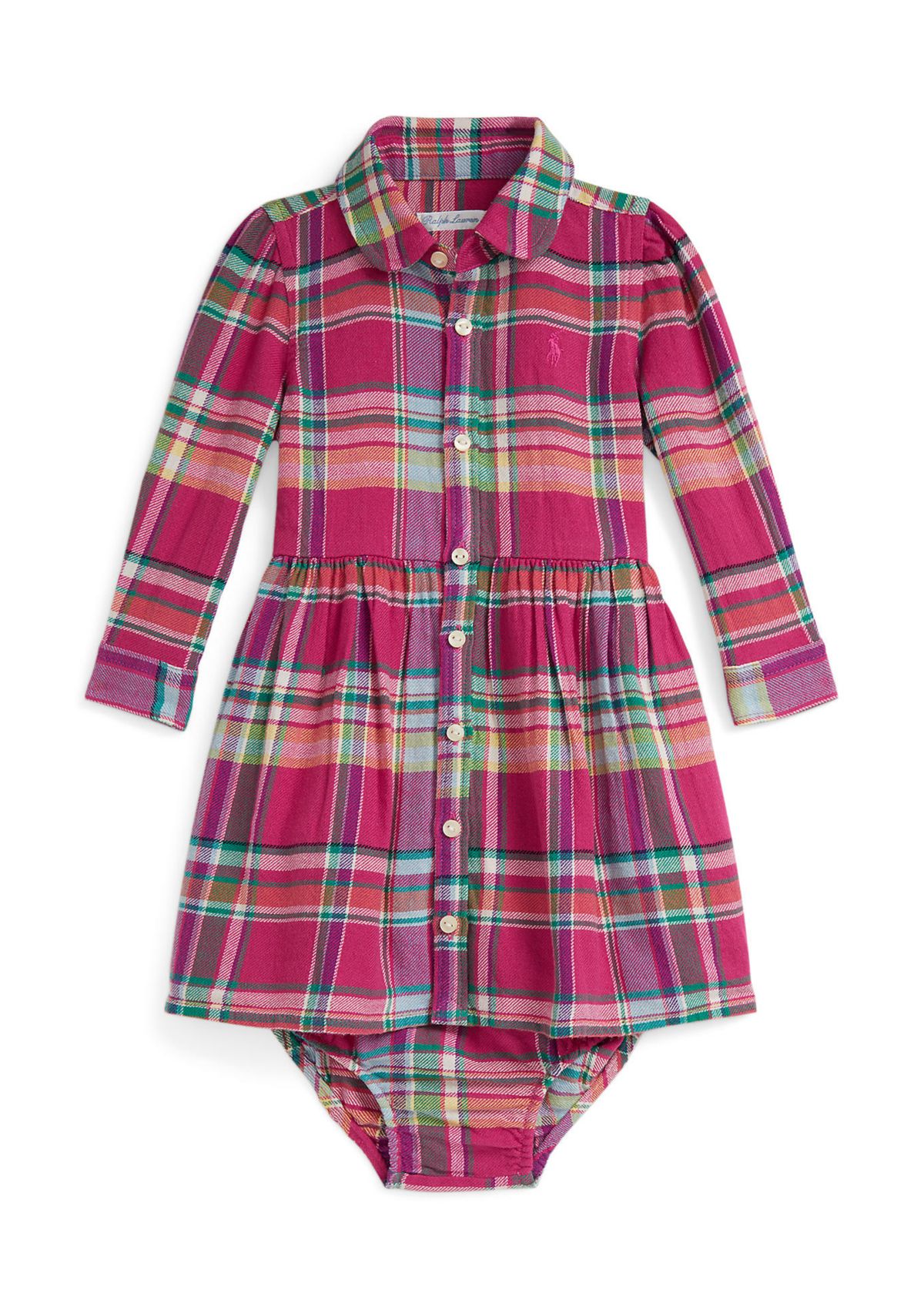 Baby Girls Cotton Bodysuit & Plaid Ponte Dress Set