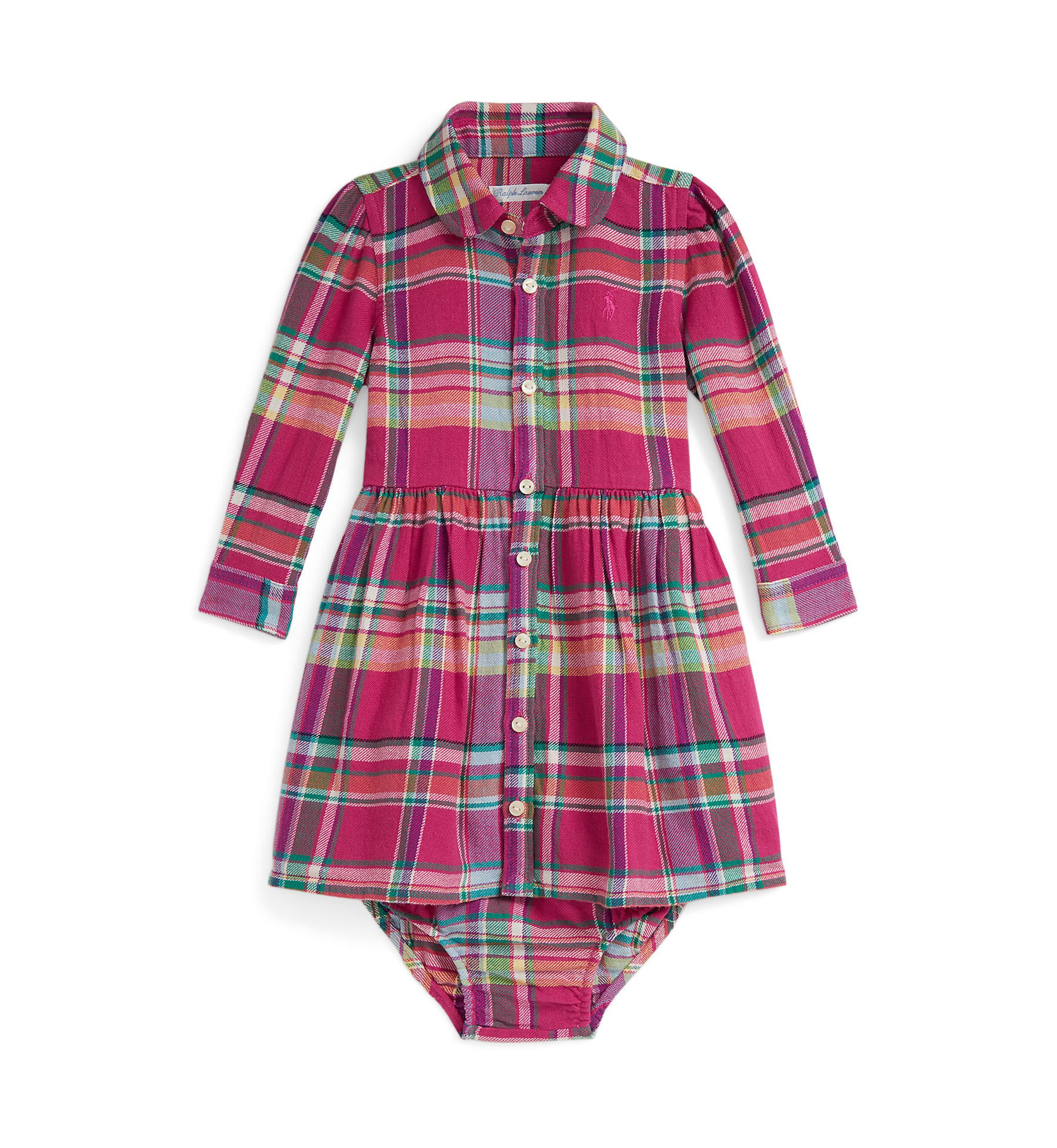 Baby Girls Cotton Bodysuit & Plaid Ponte Dress Set