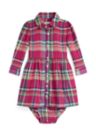 Baby Girls Cotton Bodysuit & Plaid Ponte Dress Set