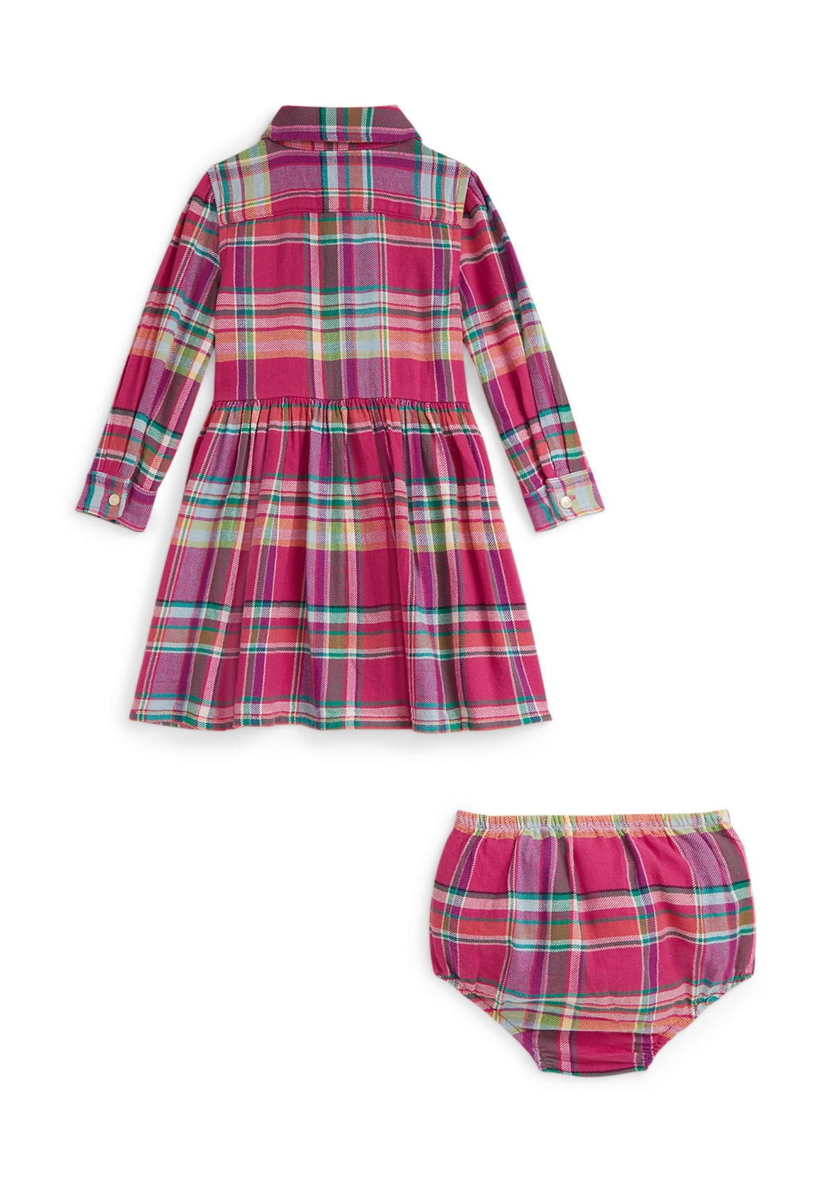 Baby Girls Cotton Bodysuit & Plaid Ponte Dress Set
