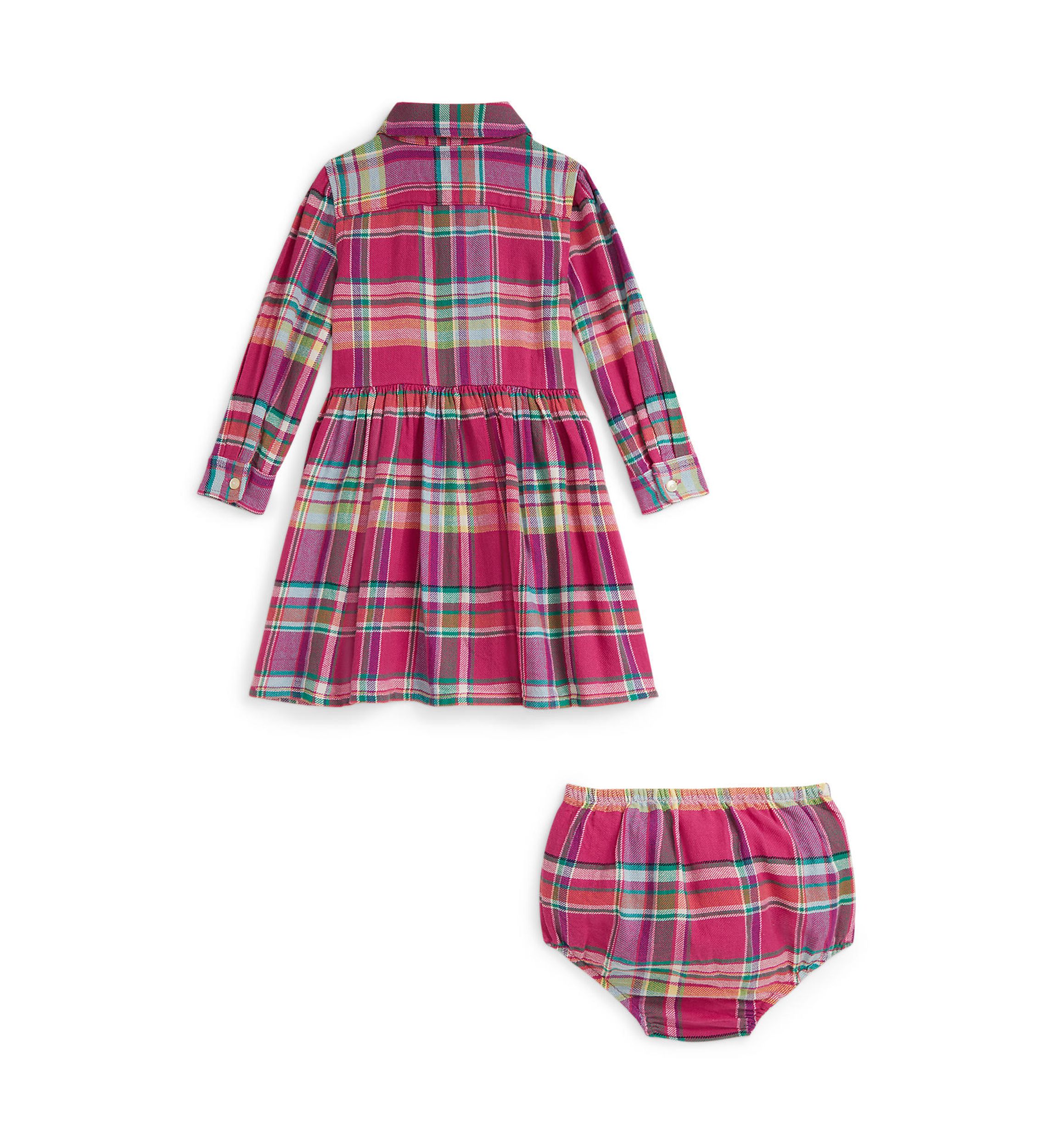 Baby Girls Cotton Bodysuit & Plaid Ponte Dress Set