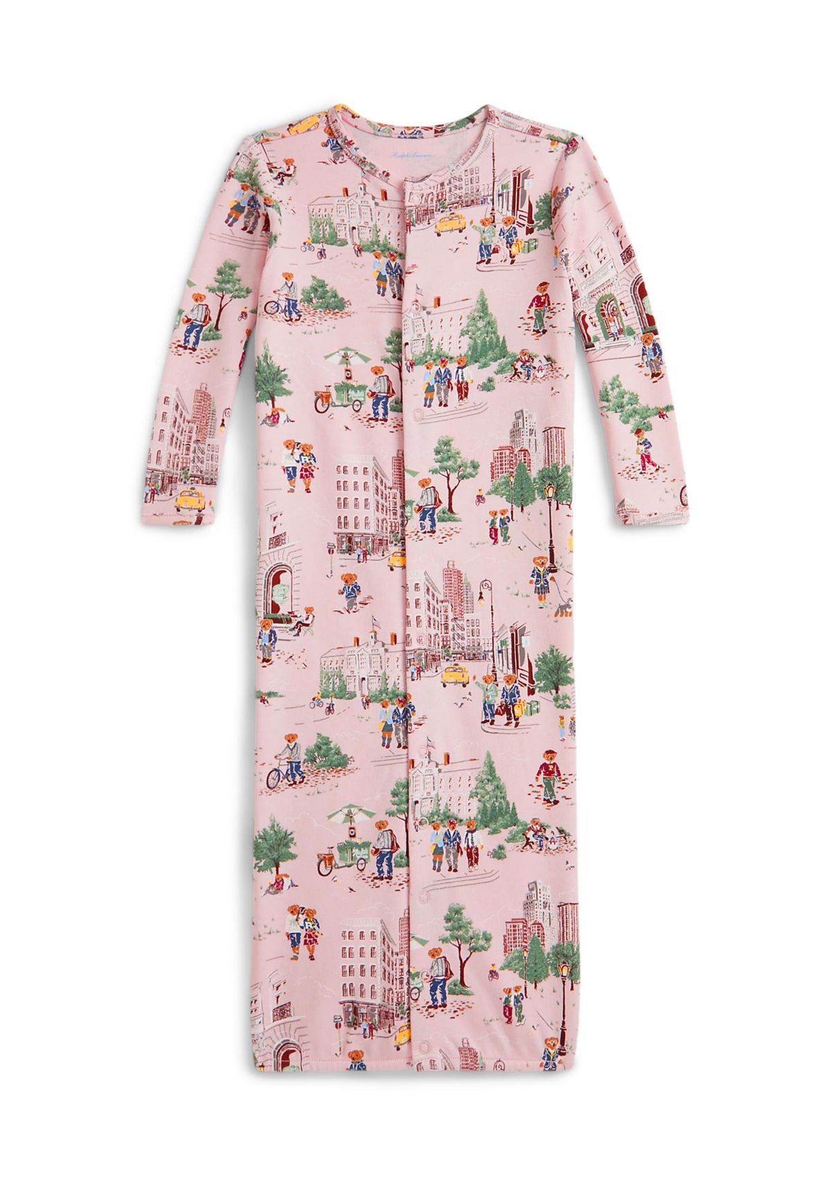 Baby Girls Polo Bear Cotton Footed Zip Coverall