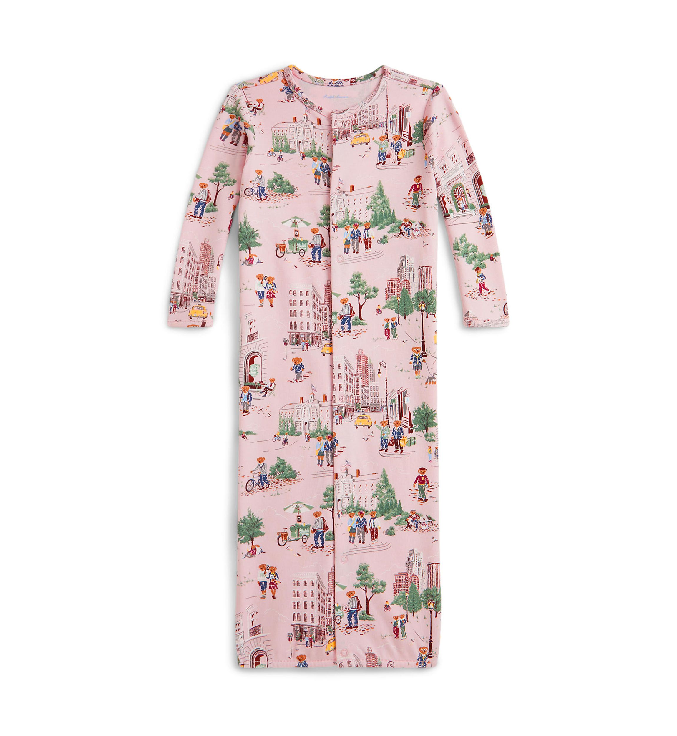 Baby Girls Polo Bear Cotton Footed Zip Coverall