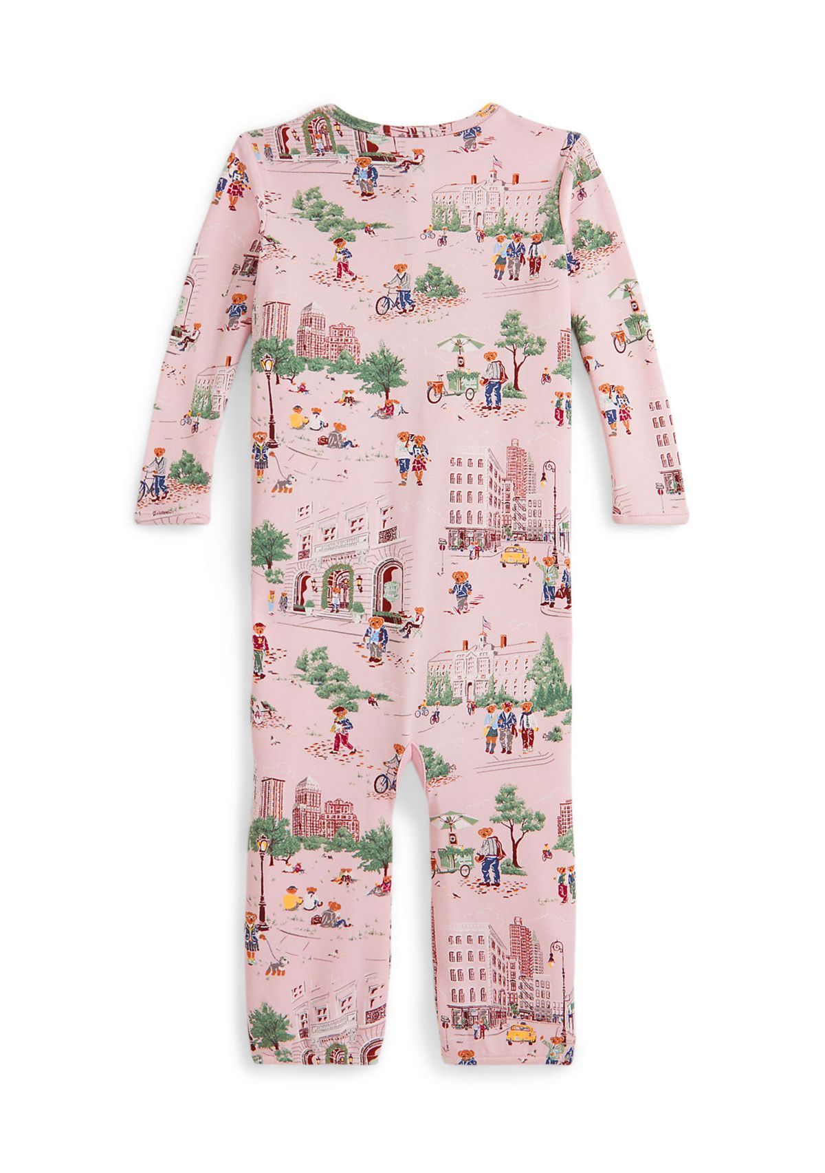 Baby Girls Polo Bear Cotton Footed Zip Coverall