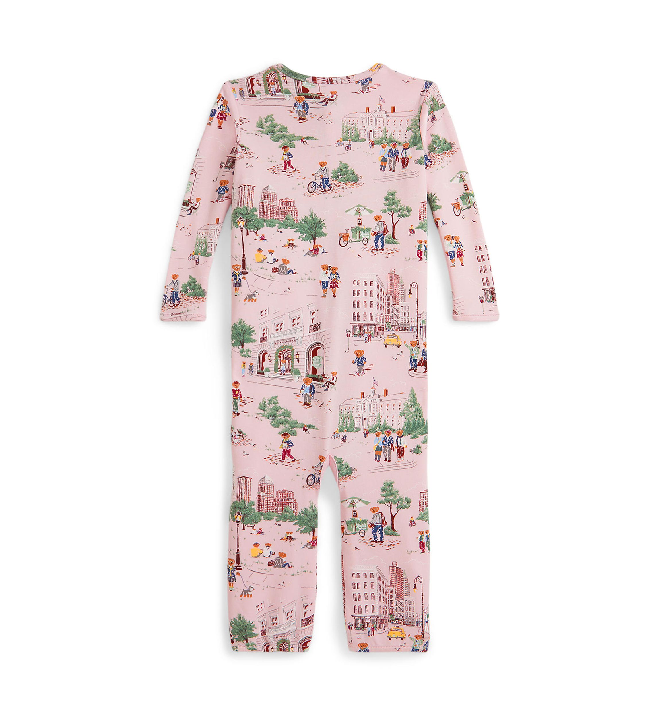 Baby Girls Polo Bear Cotton Footed Zip Coverall