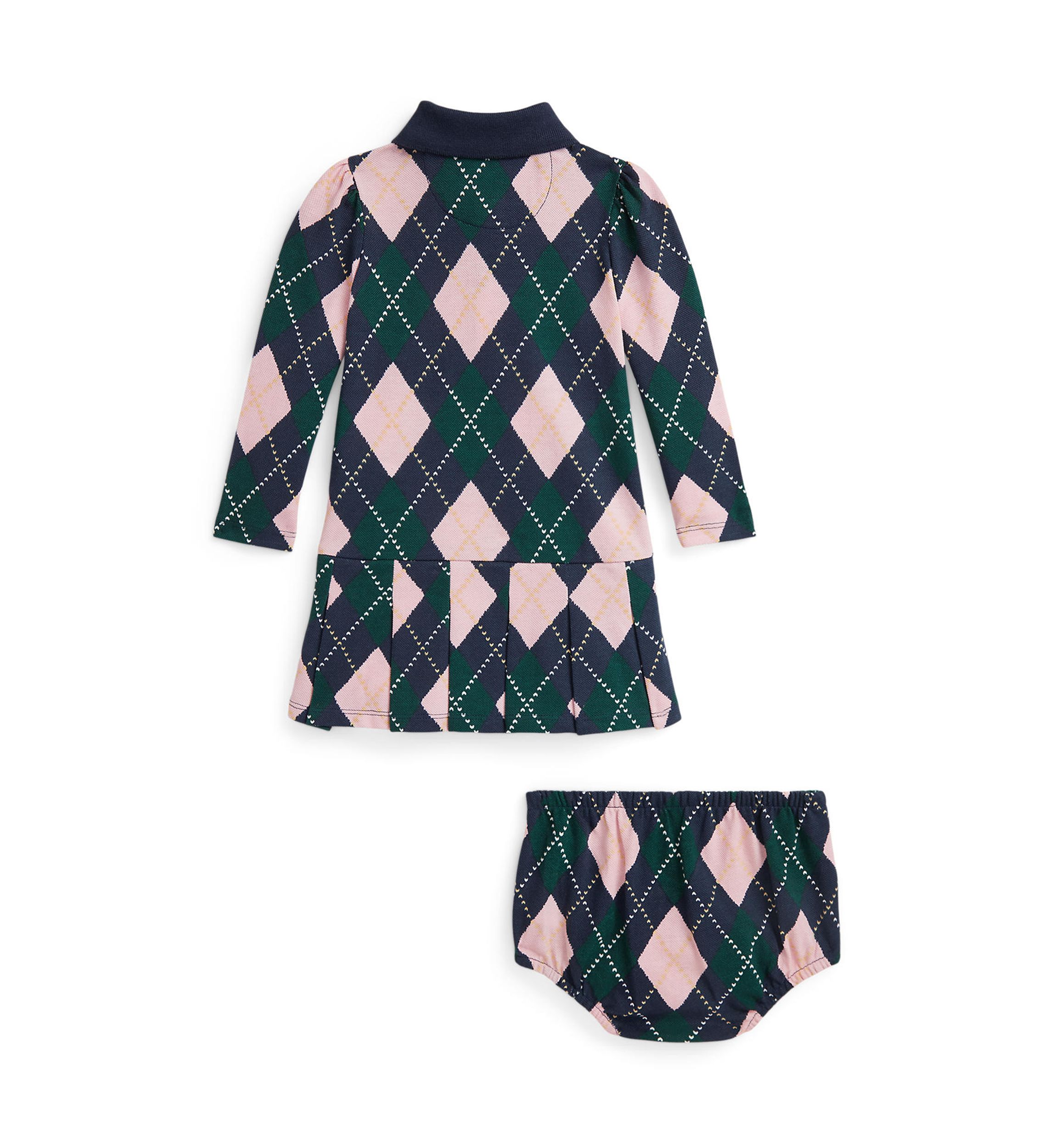 Baby Girls Argyle Mesh Polo Dress & Bloomer