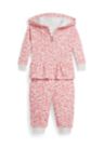 Baby Girls Floral Velour Full-Zip Hoodie & Pant Set