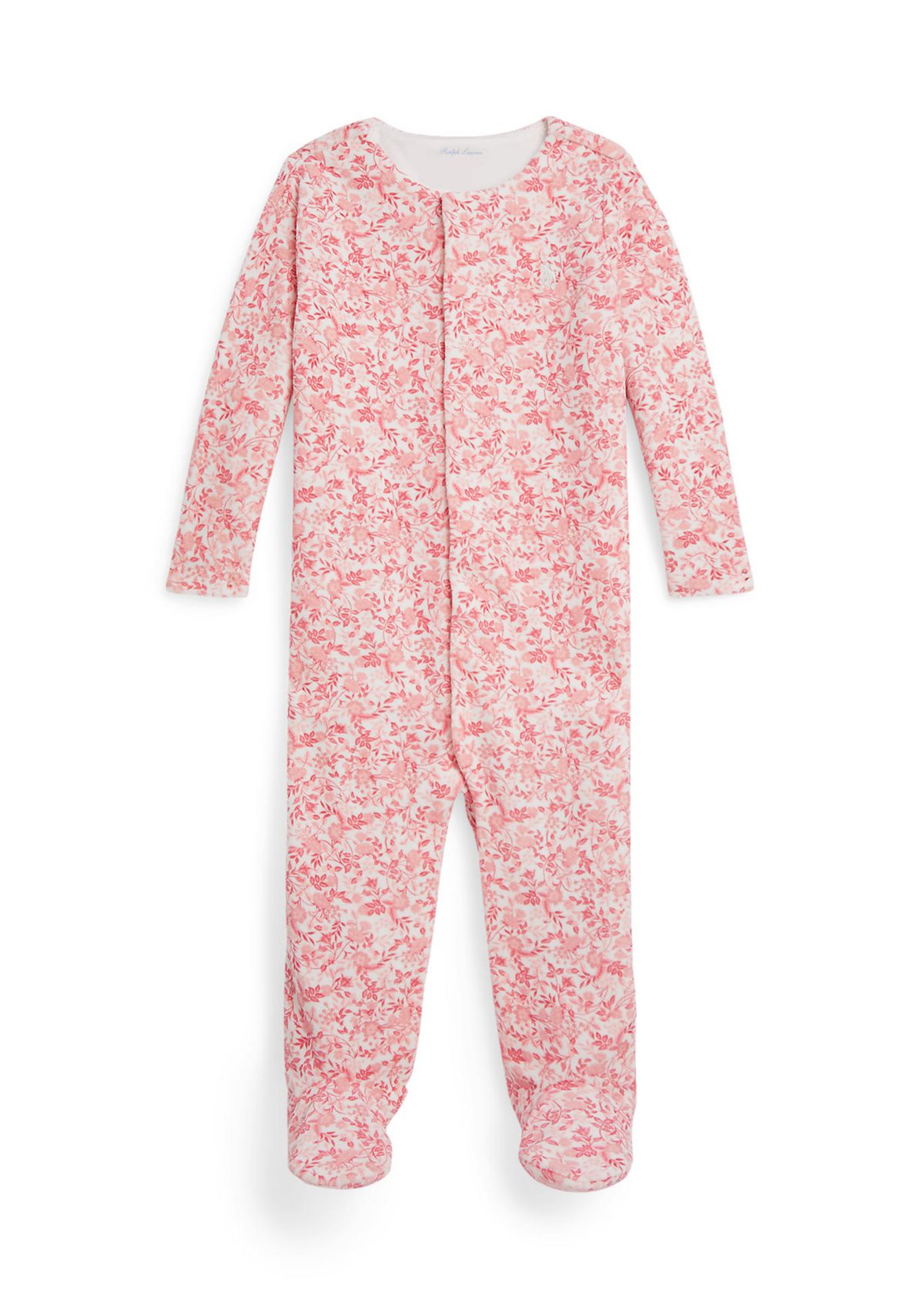 Baby Girls Floral Velour Footed Coverall