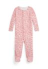 Baby Girls Floral Velour Footed Coverall
