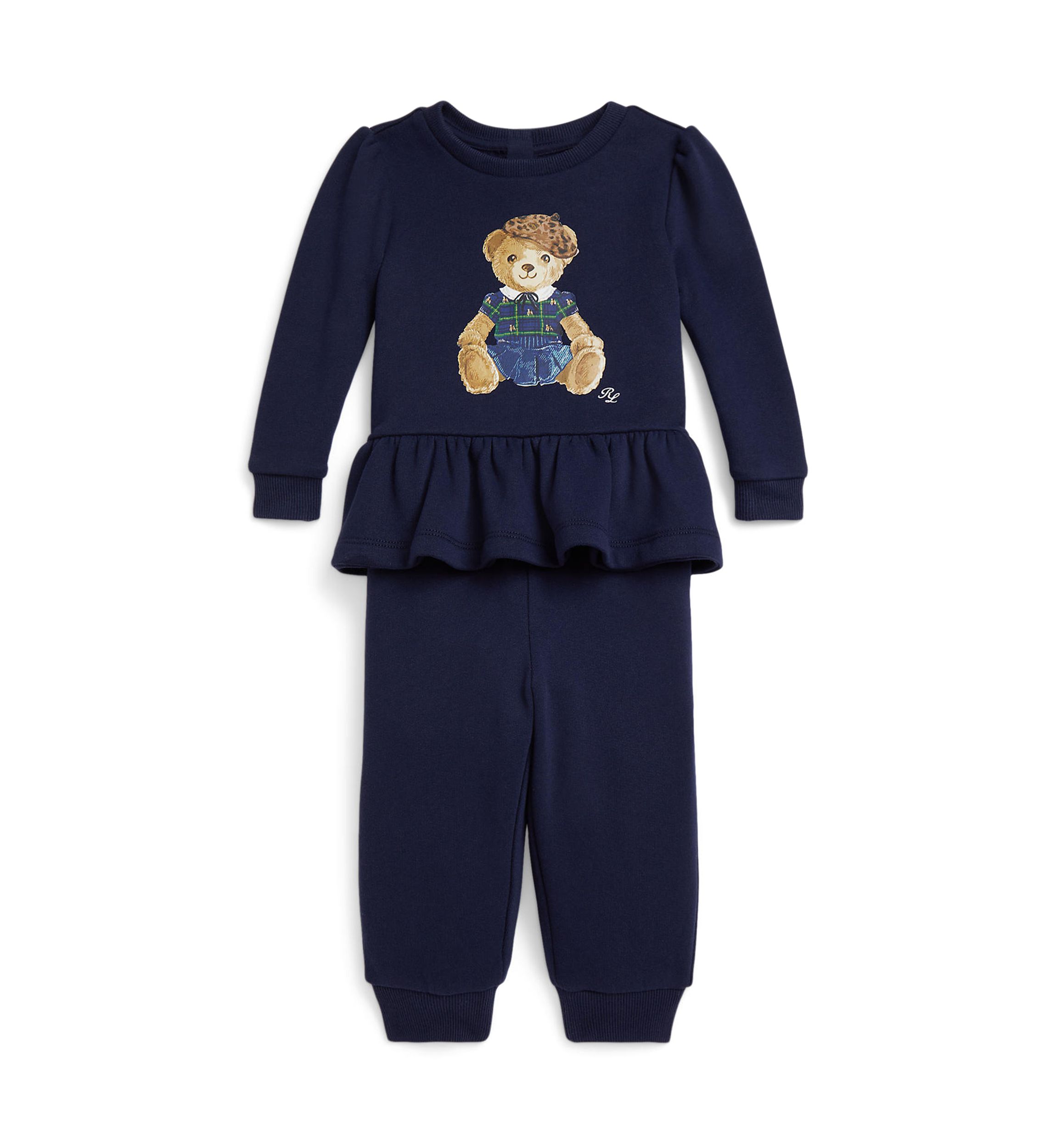 Baby Girls Polo Bear Fleece Sweatshirt & Pants Set