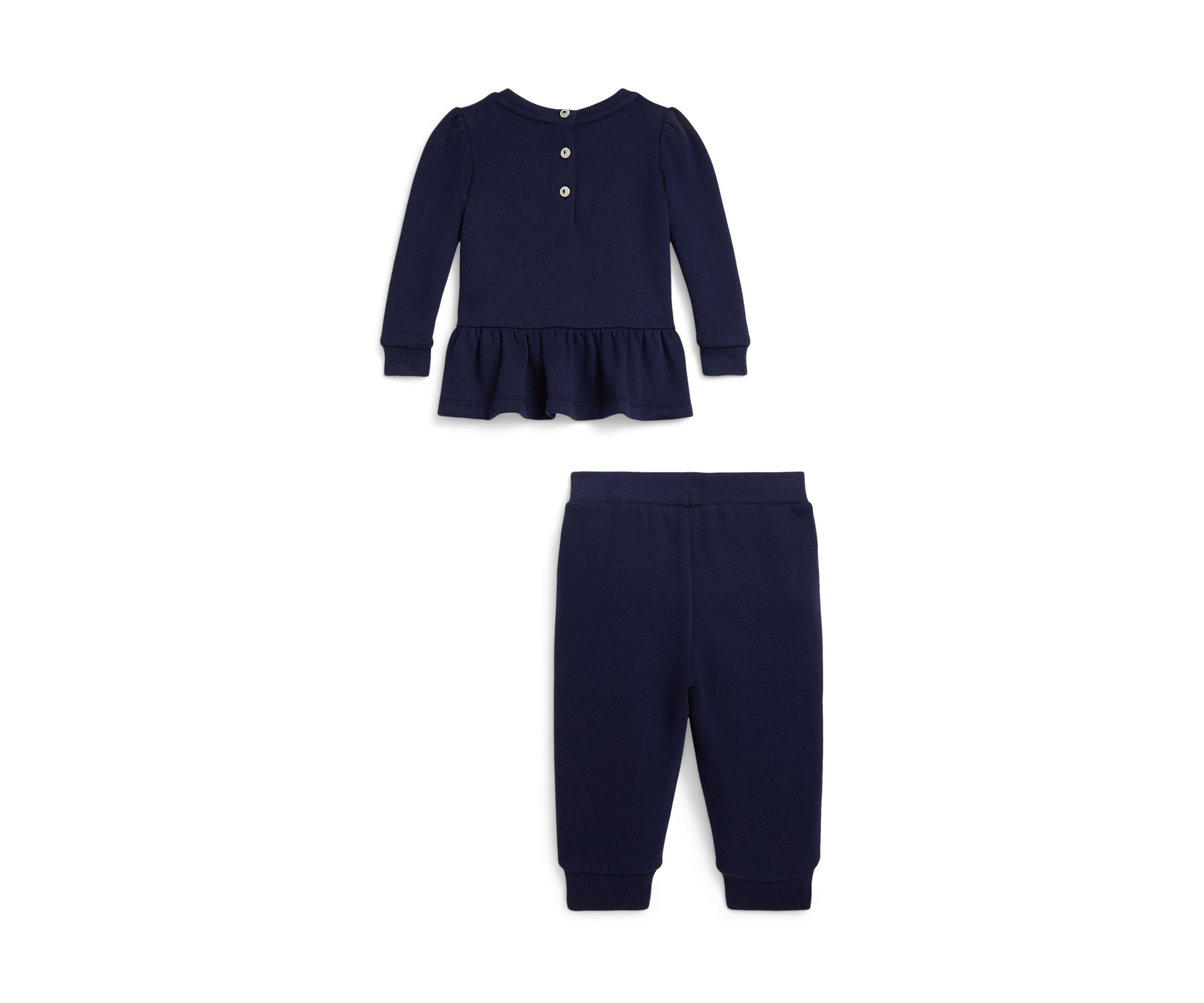 Baby Girls Polo Bear Fleece Sweatshirt & Pants Set
