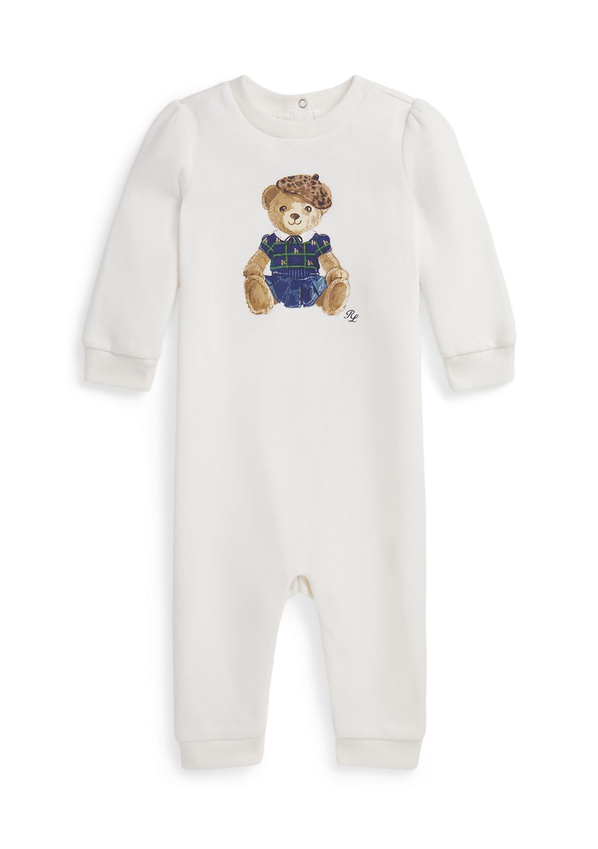 Baby Girls Polo Bear Fleece Coverall