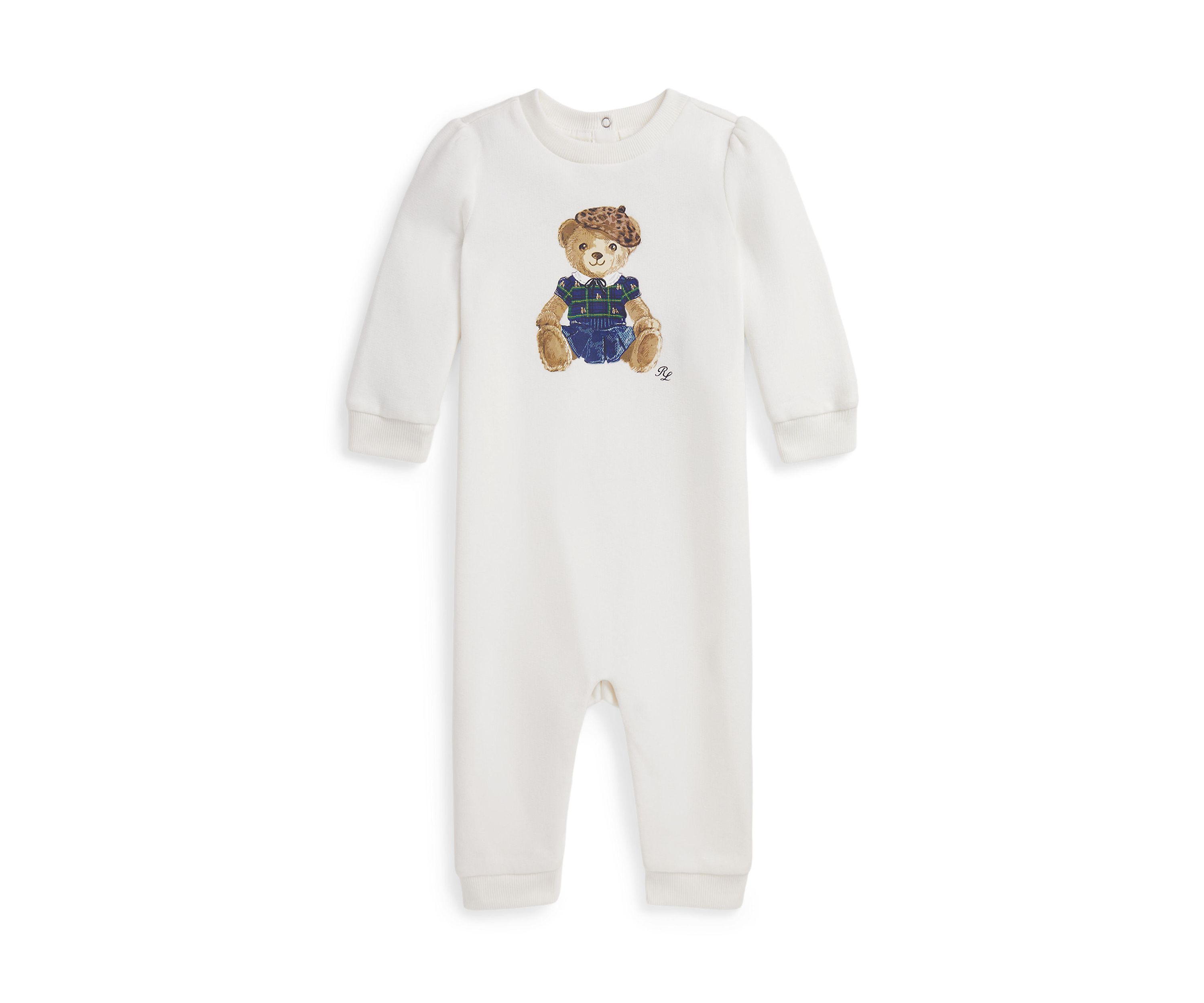 Baby Girls Polo Bear Fleece Coverall