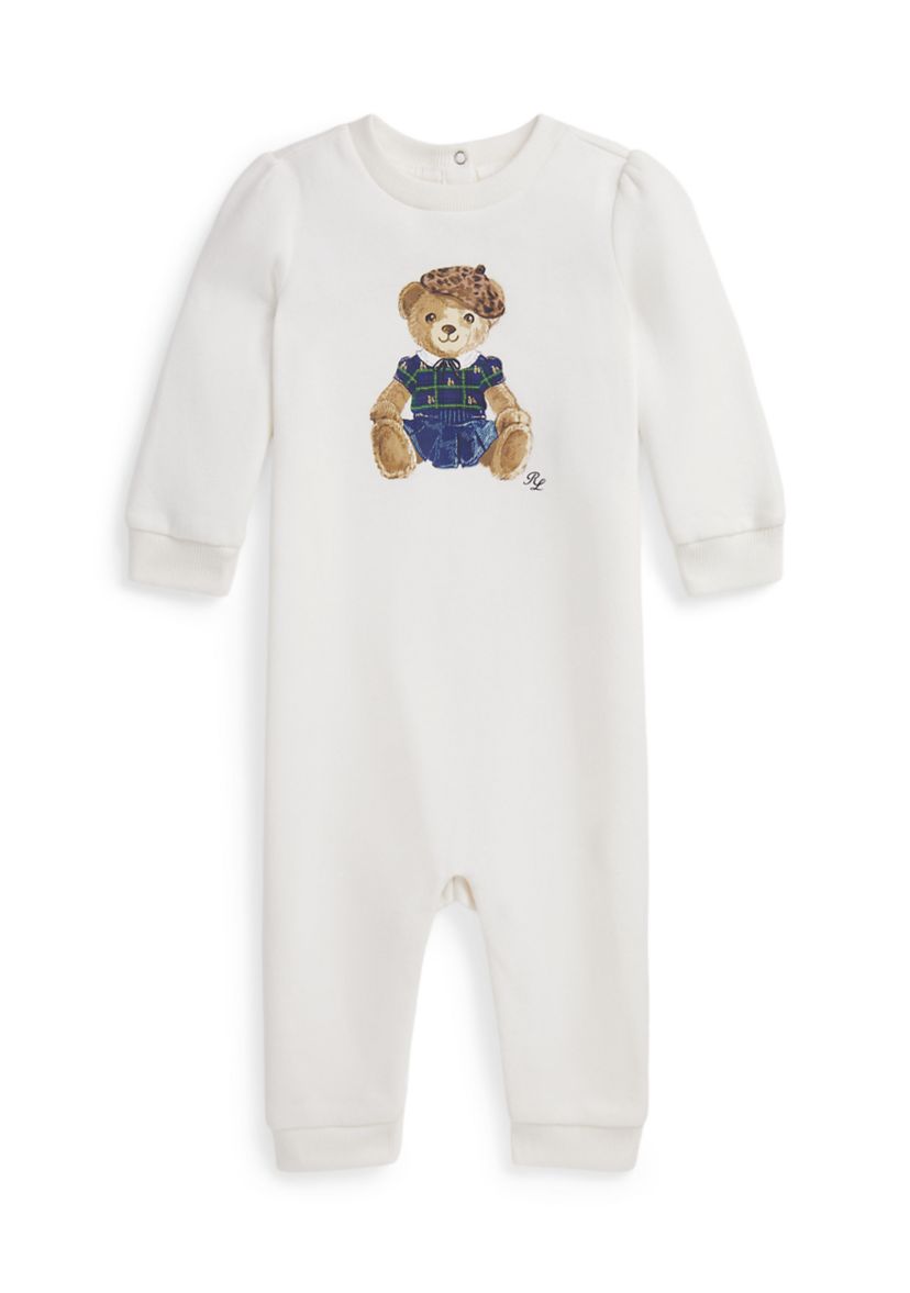 Baby Girls Polo Bear Fleece Coverall