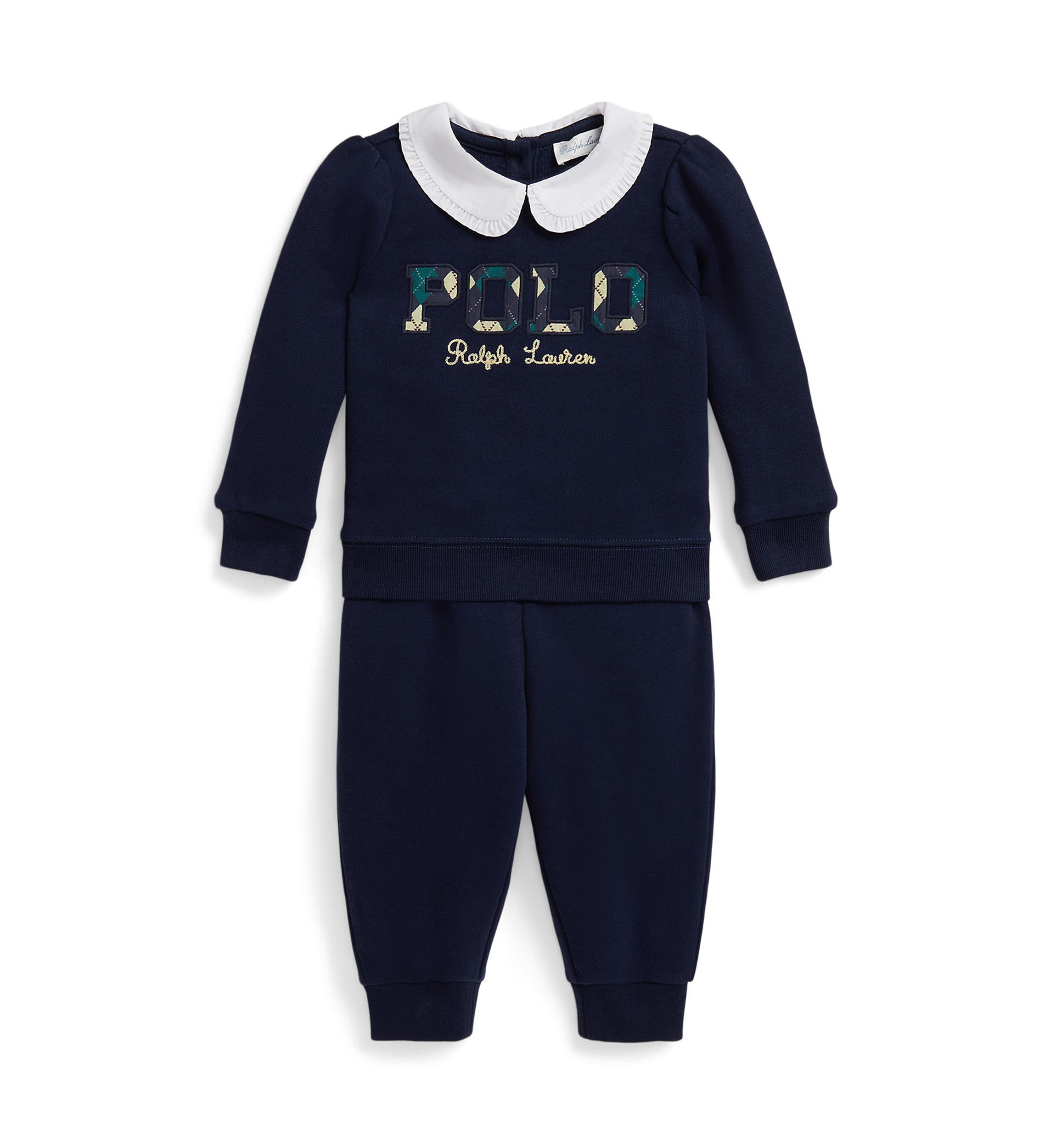 Baby Girls Argyle Logo Fleece Sweatshirt & Pants Set