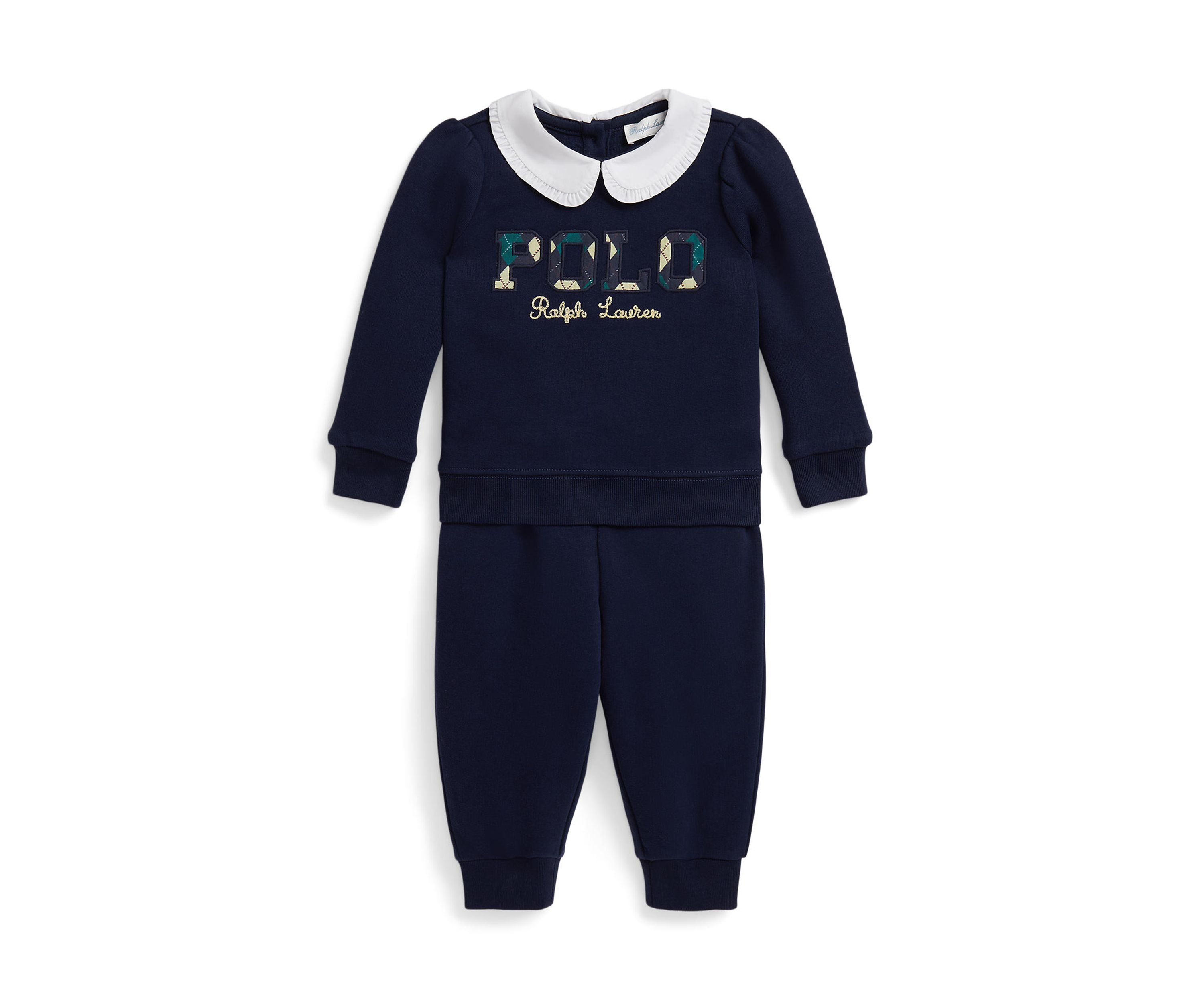 Baby Girls Argyle Logo Fleece Sweatshirt & Pants Set