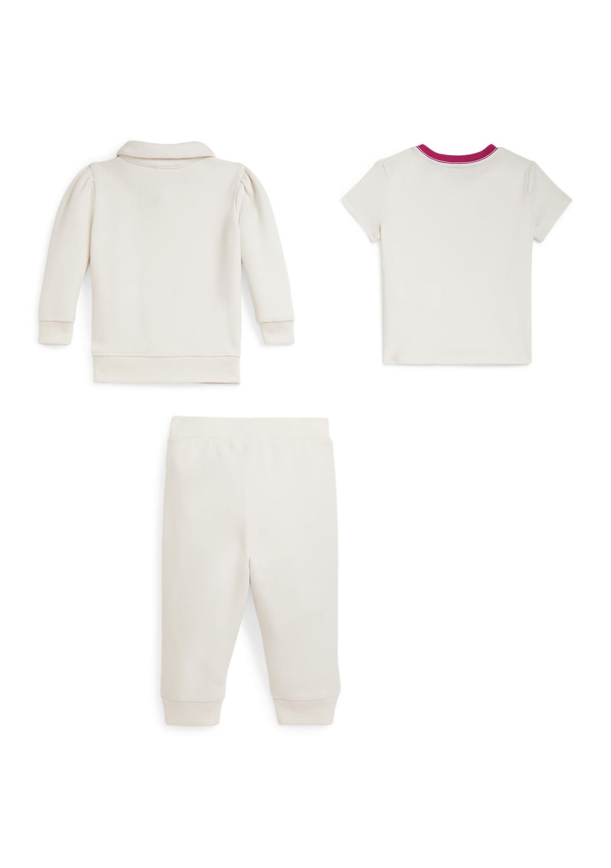 Baby Girls Logo Crest Tee, Fleece Jacket & Pants Set