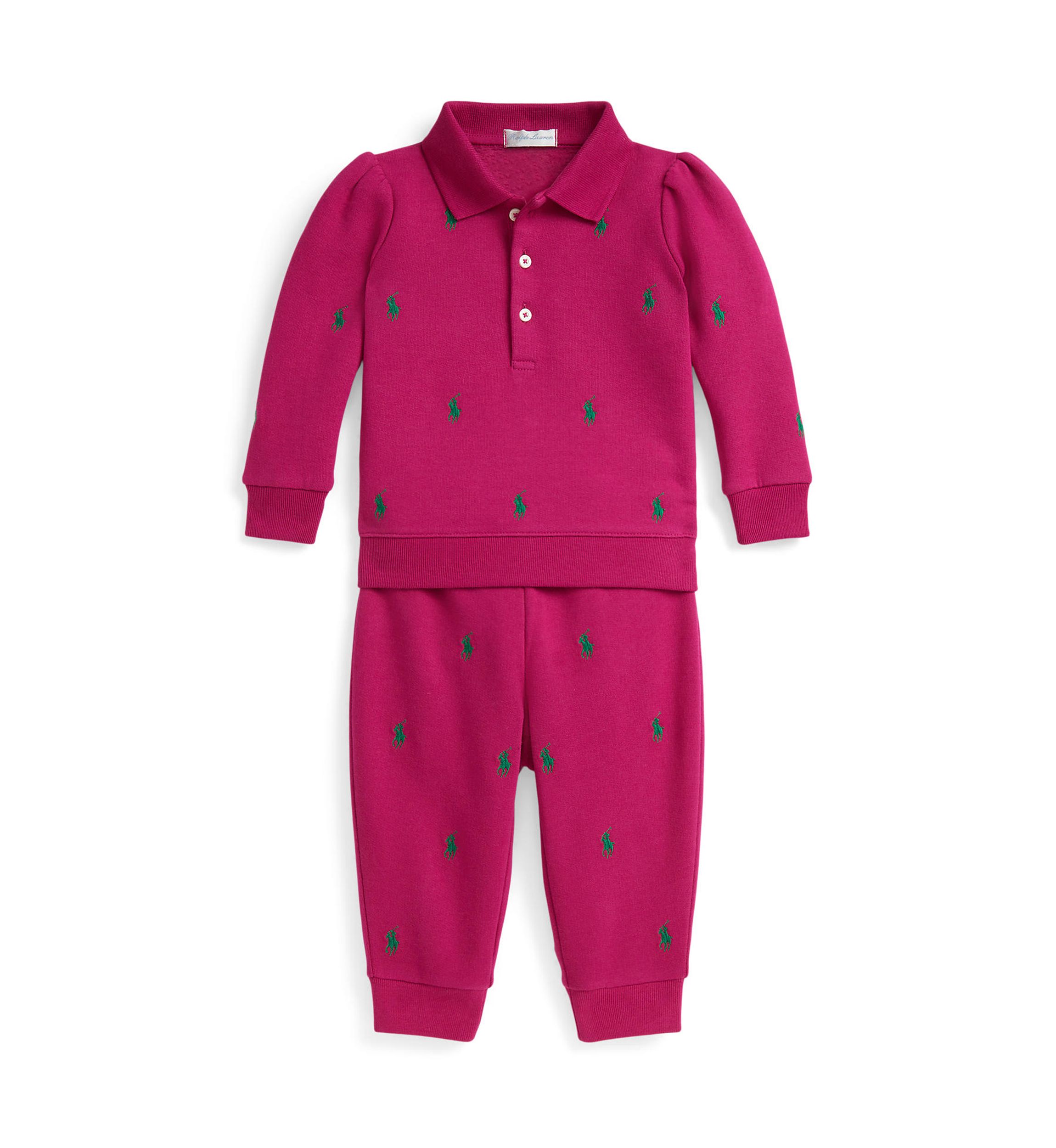 Baby Girls Polo Pony Fleece Sweatshirt & Pant Set