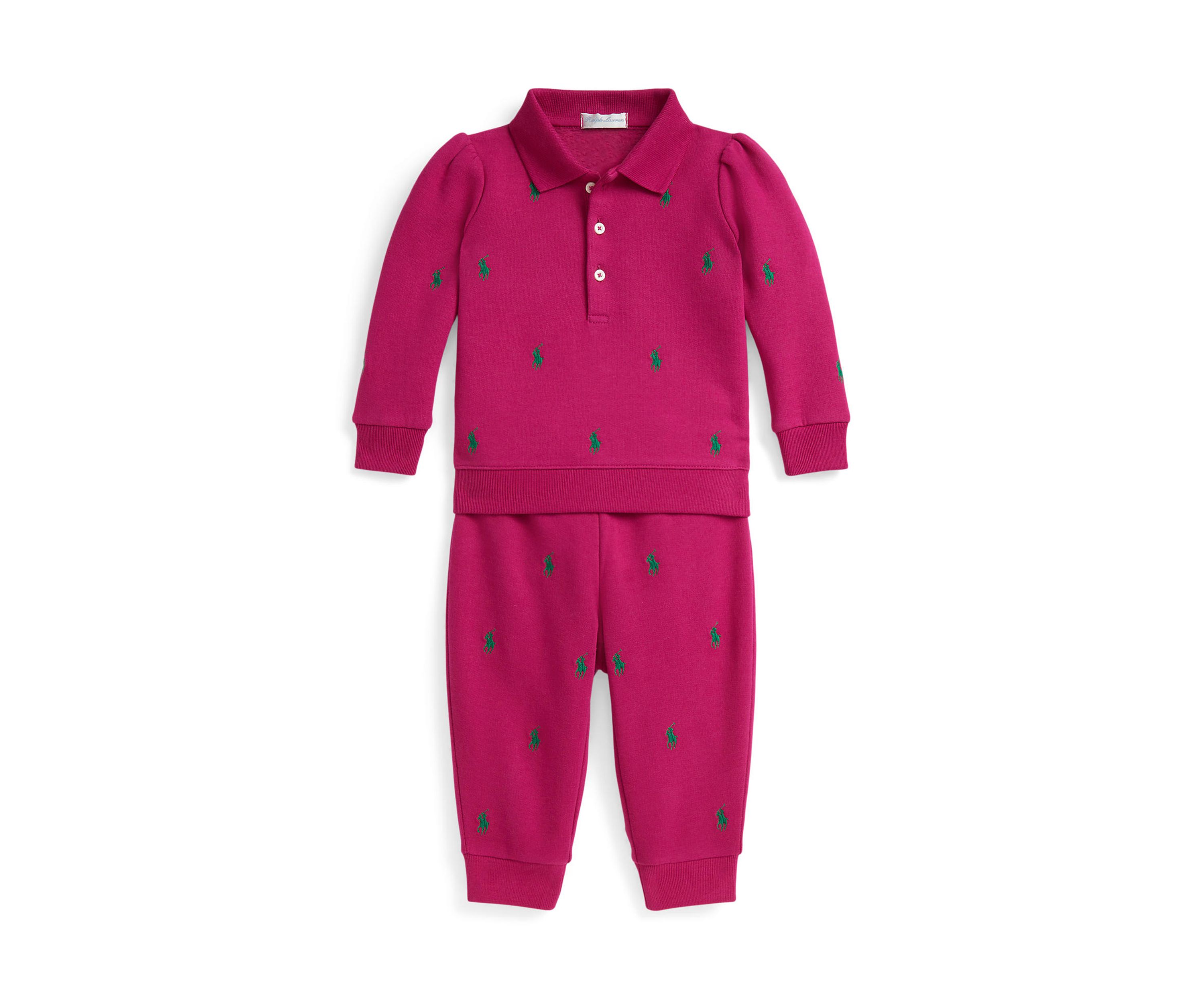 Baby Girls Polo Pony Fleece Sweatshirt & Pant Set