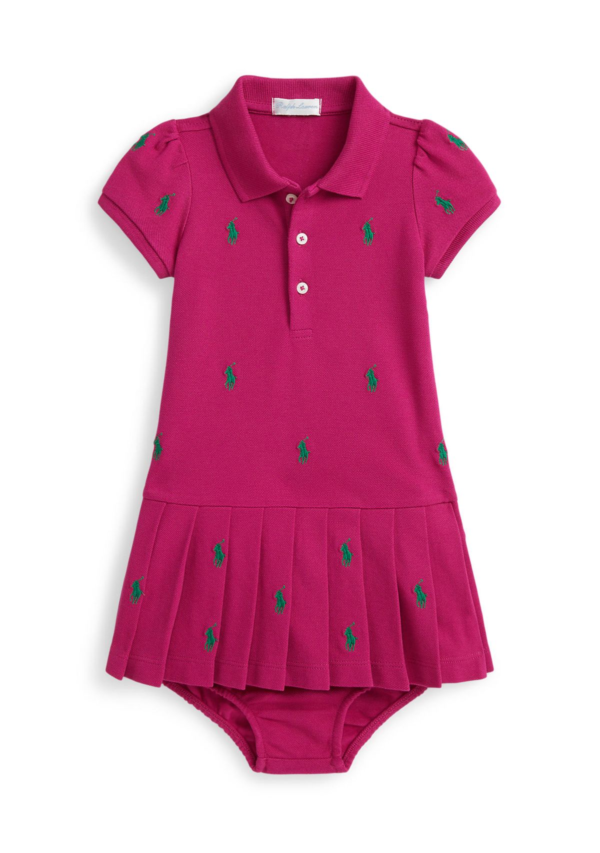 Baby Girls Polo Pony Mesh Polo Dress & Bloomer