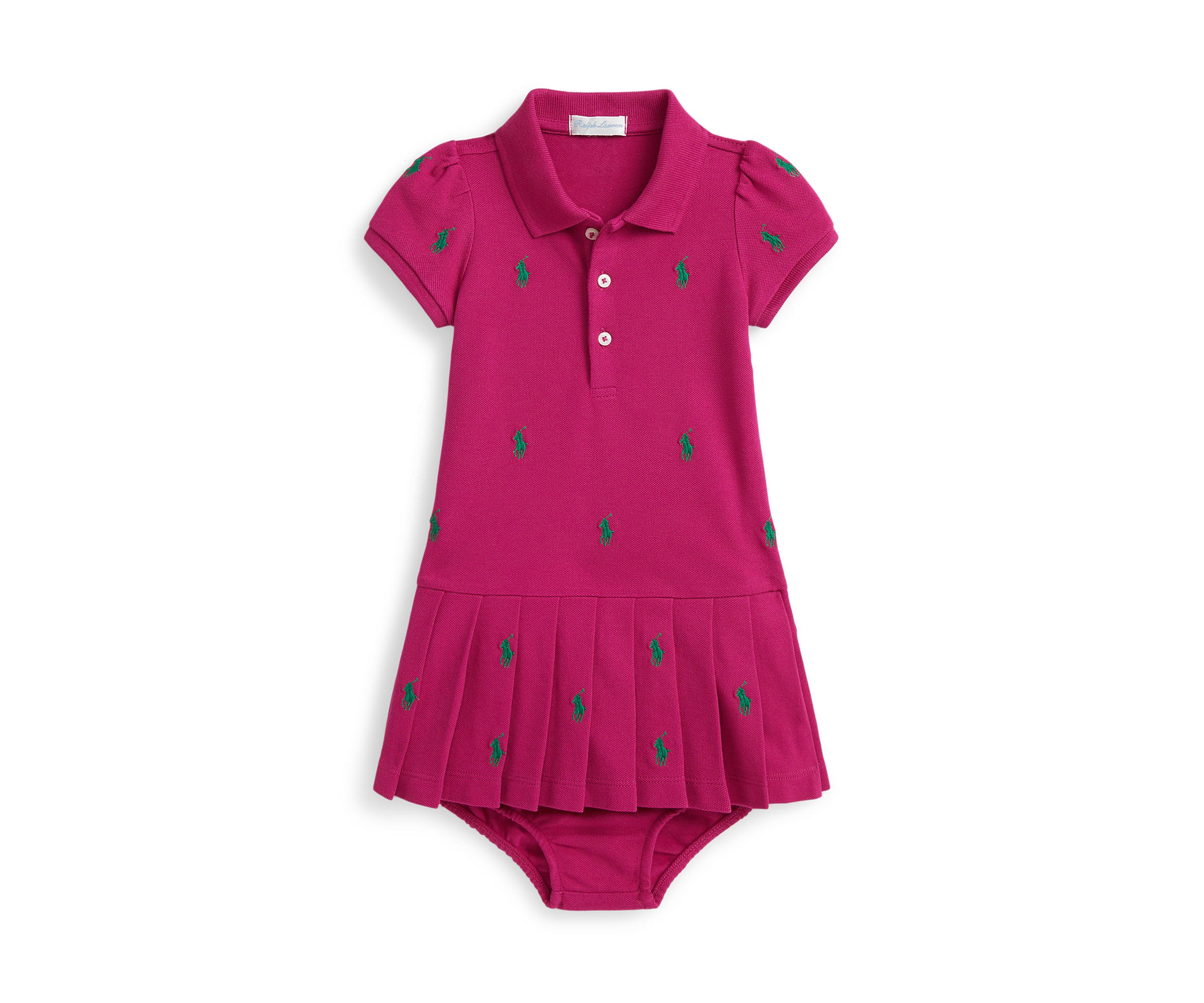 Baby Girls Polo Pony Mesh Polo Dress & Bloomer