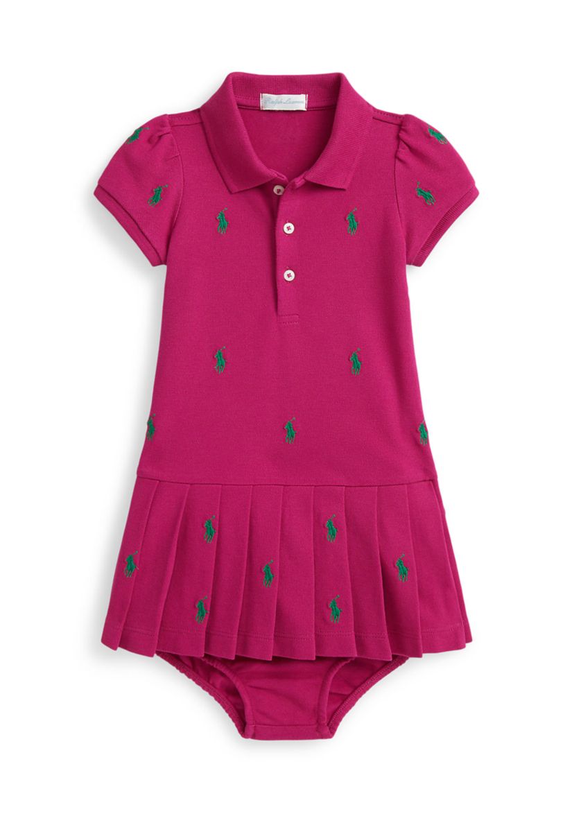 Baby Girls Polo Pony Mesh Polo Dress & Bloomer