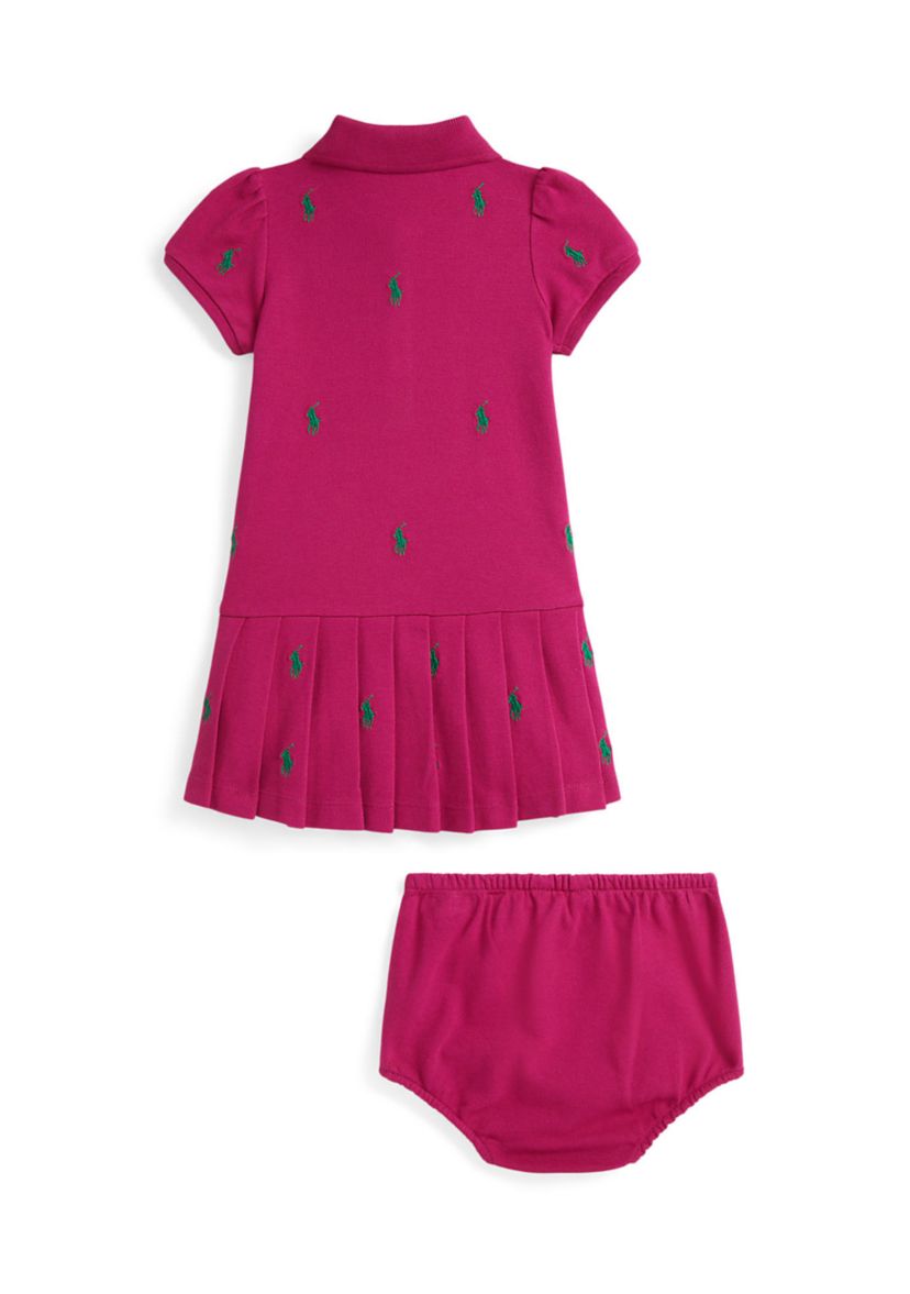 Baby Girls Polo Pony Mesh Polo Dress & Bloomer