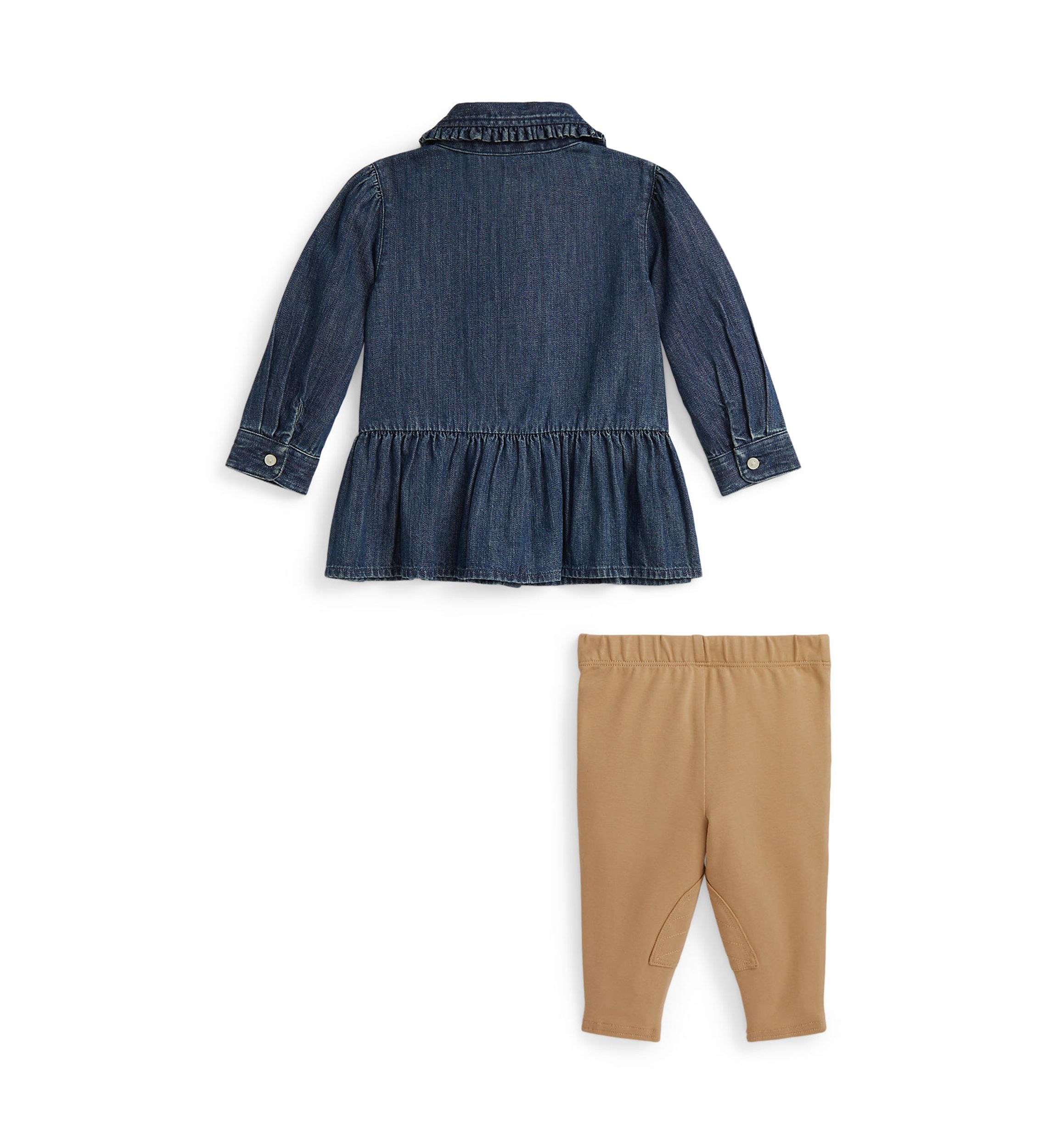 Baby Girls Denim Peplum Shirt & Jersey Legging Set
