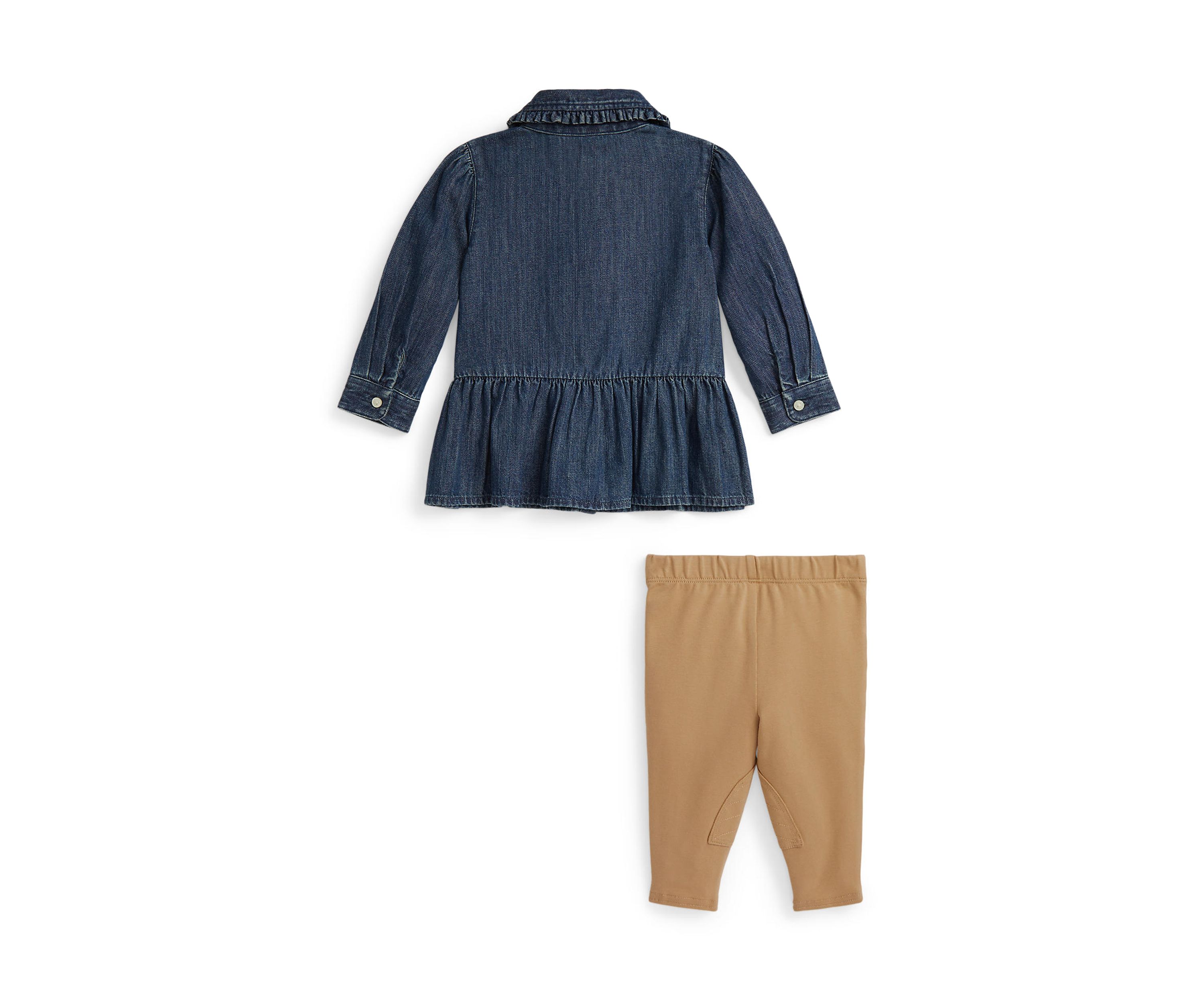 Baby Girls Denim Peplum Shirt & Jersey Legging Set