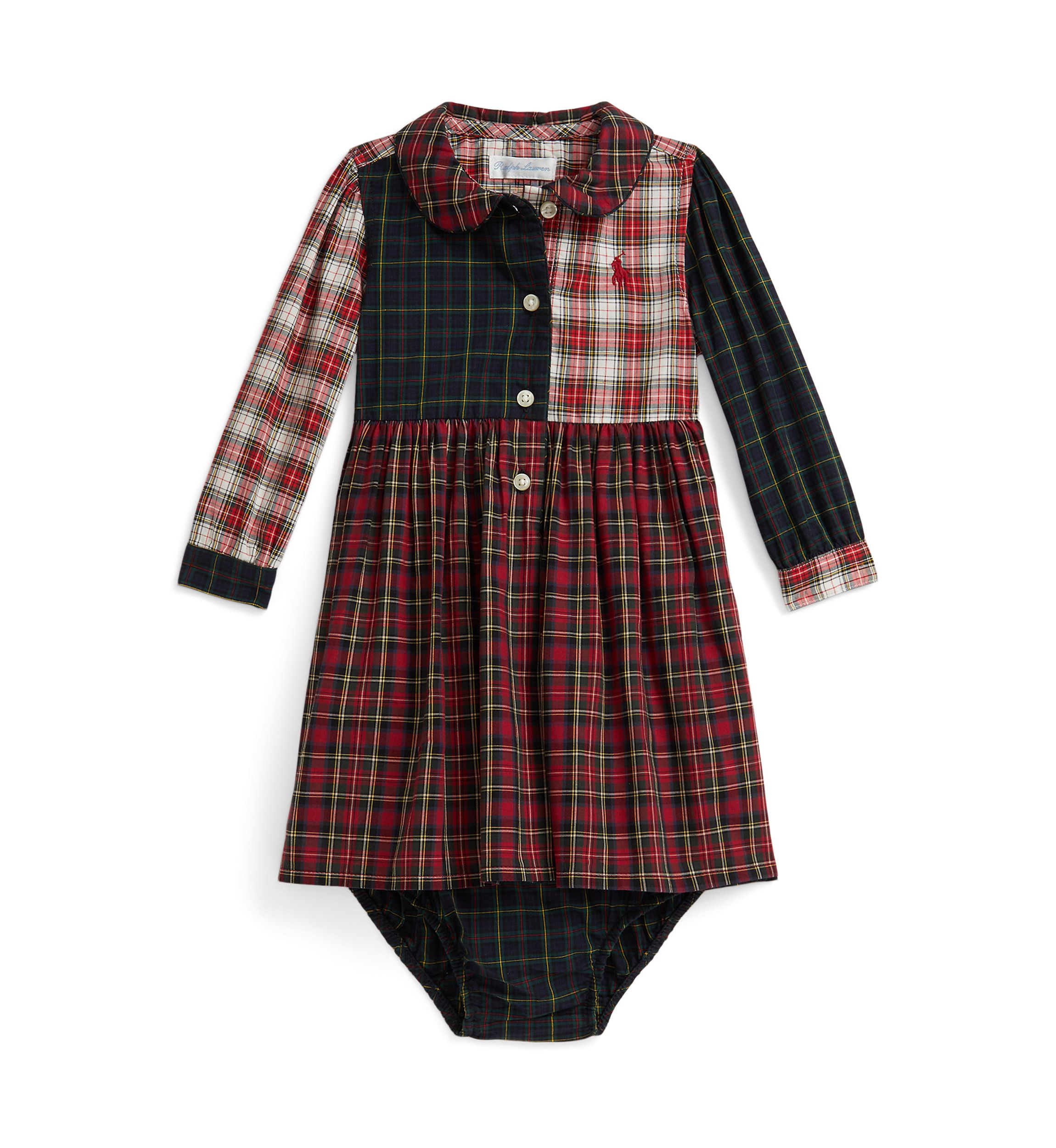 plaid fit and flare dress & bloomer BDG Bryn Plaid Patchwork Fit & Flare Mini Dress