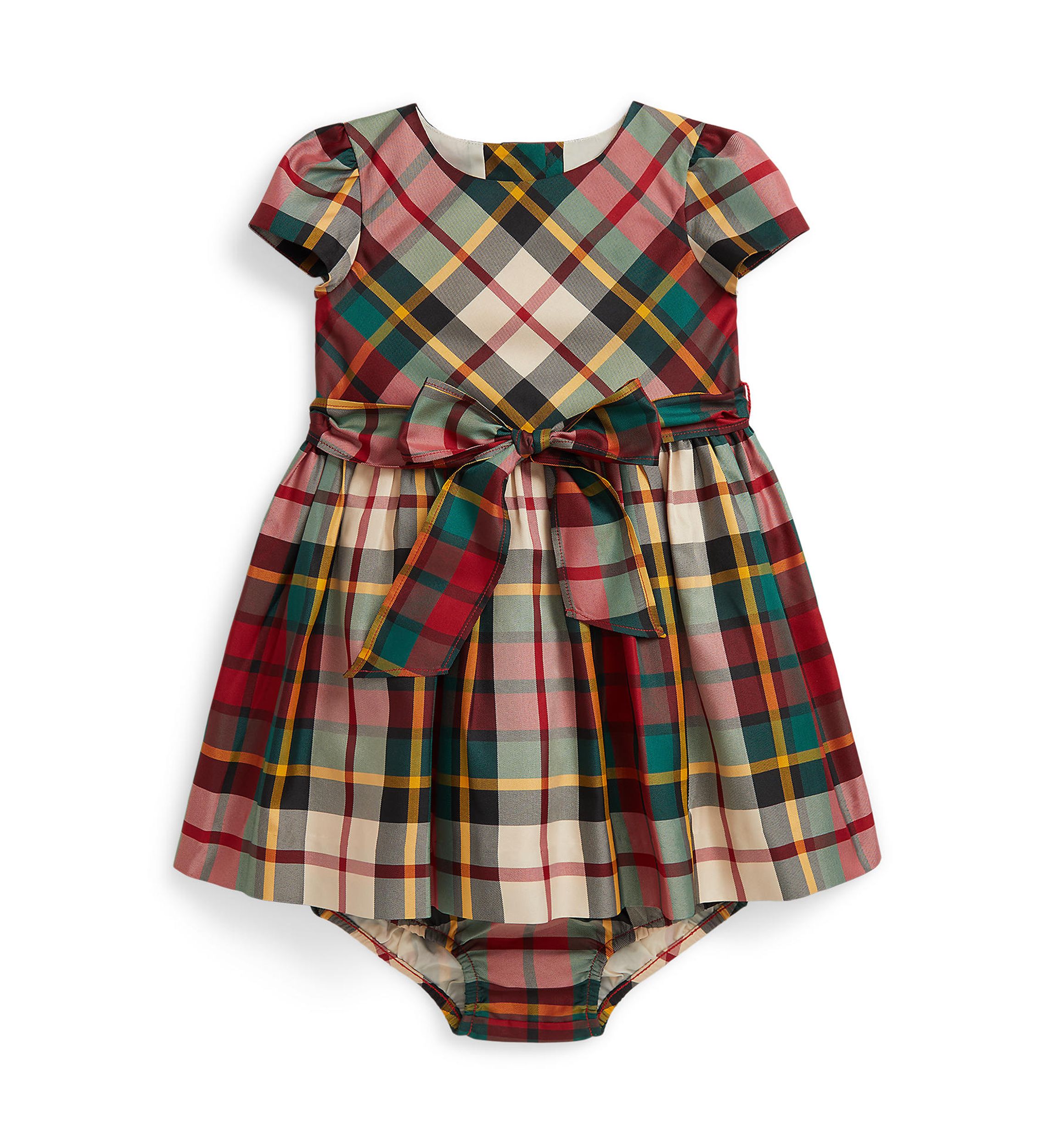 Baby Girls Plaid Twill Dress & Bloomer