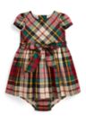 Baby Girls Plaid Twill Dress & Bloomer