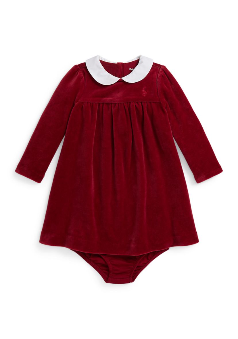 Baby Girls Velour Dress & Bloomer