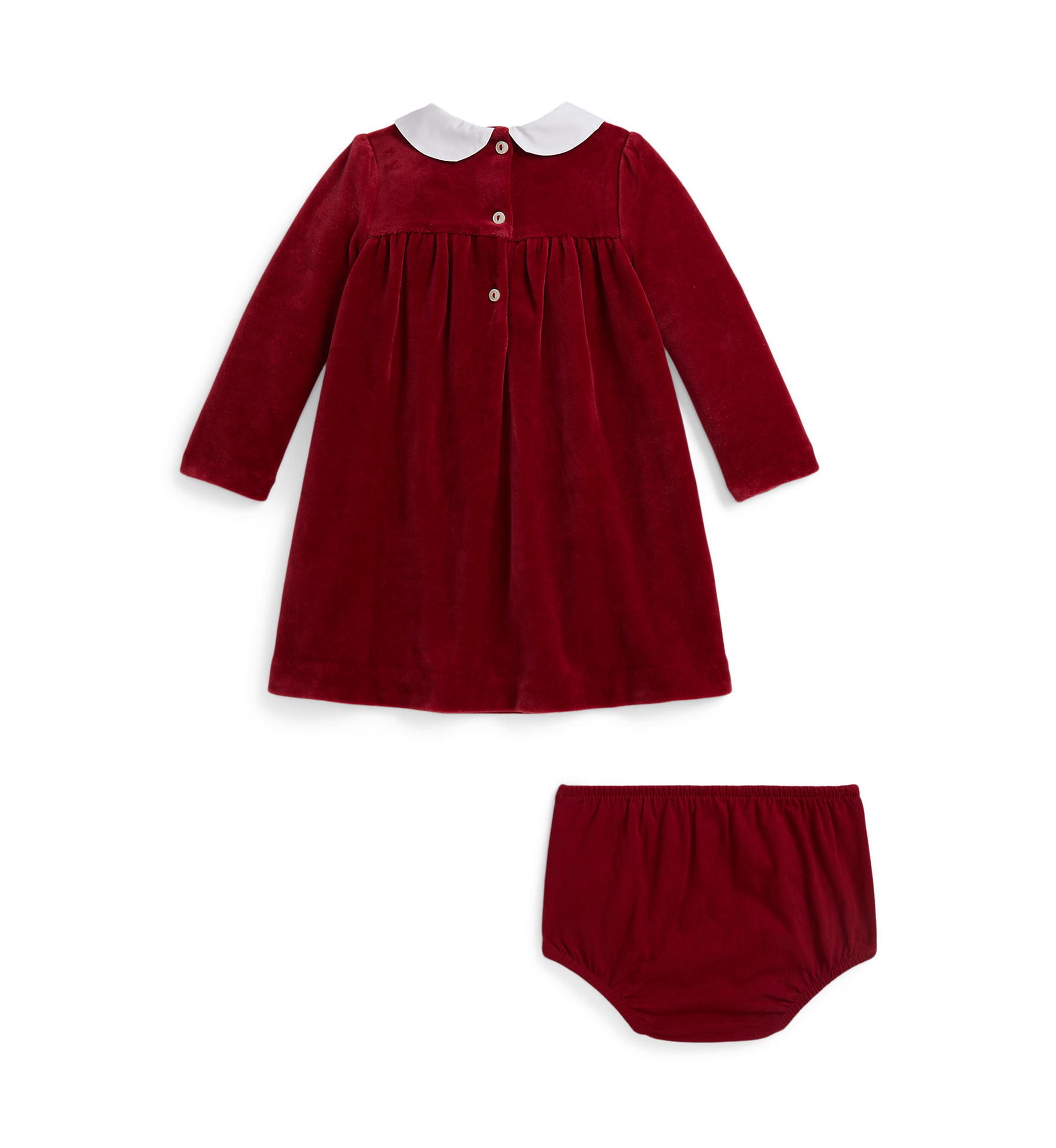 Baby Girls Velour Dress & Bloomer
