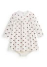 Baby Girls Elk-Print Velour Dress & Bloomer