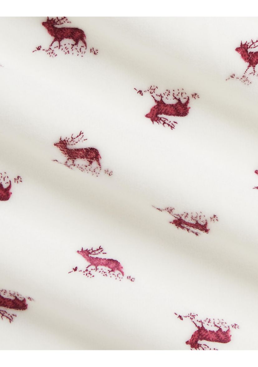 Baby Girls Elk-Print Velour Dress & Bloomer