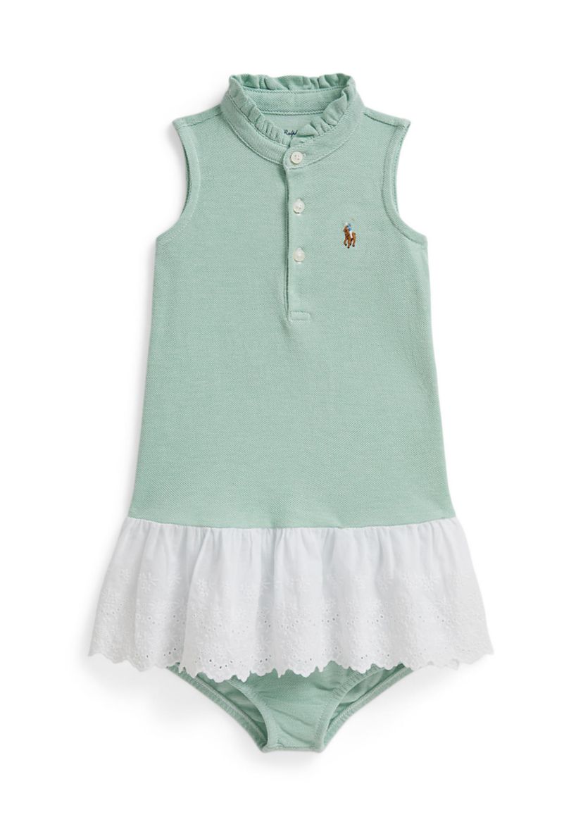 Ralph Lauren Childrenswear Baby Girls Eyelet Cotton Mesh Dress & Bloomer |  Belk