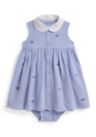 Baby Girls Blueberry Cotton Mesh Dress and Bloomer