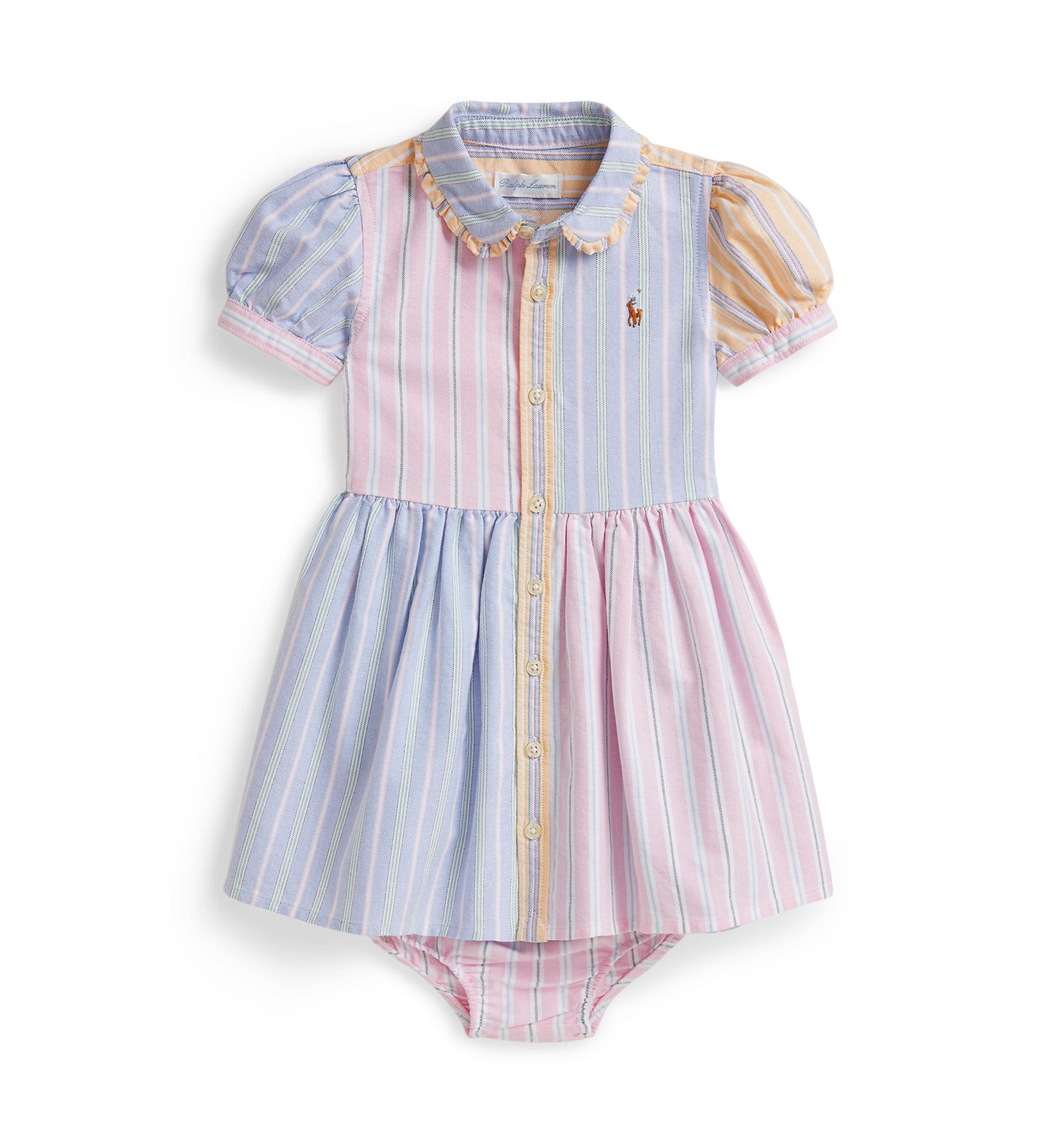 chinese dress ladies Ralph Lauren Girls Striped Poplin Shirt Dress in Yellow 2 Yrs