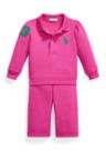Baby Girls Big Pony Fleece Polo Shirt & Pant Set