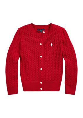 Ralph Lauren Childrenswear Toddler Girls Cable-Knit Cotton Cardigan | belk