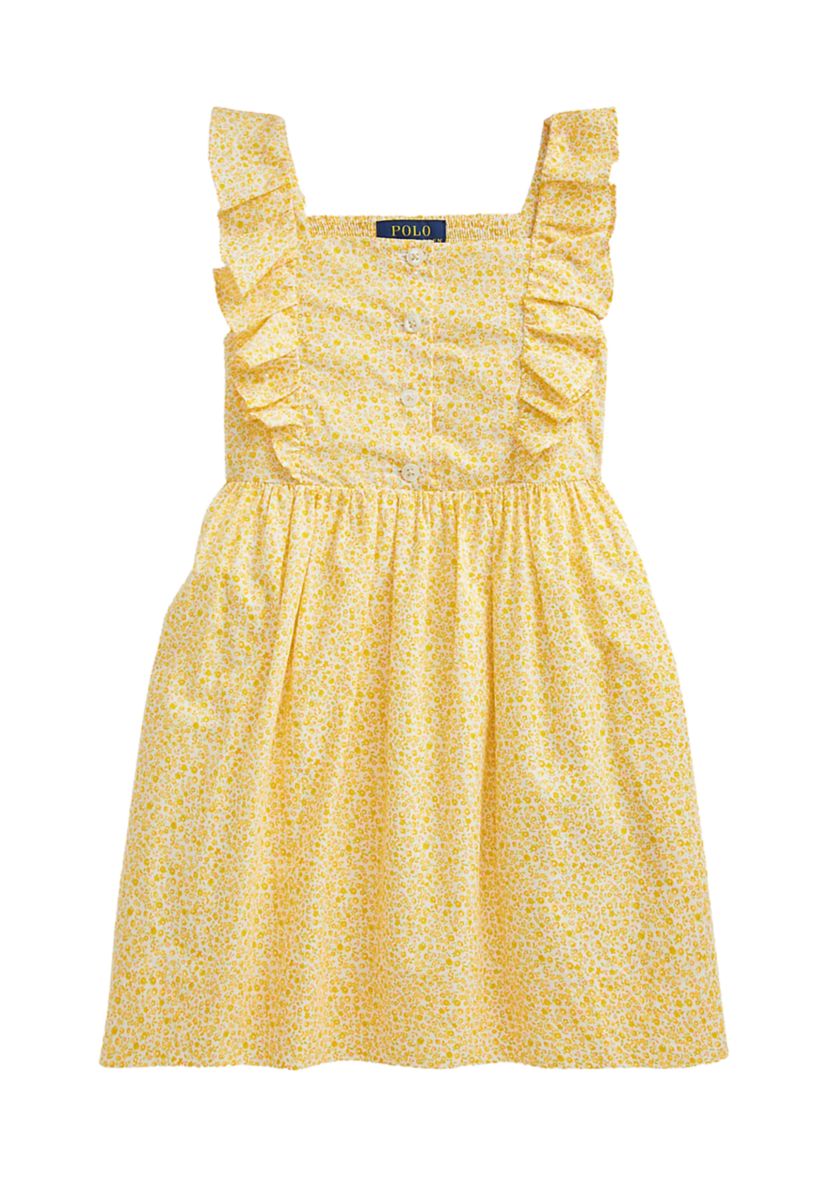 Toddler Girls Floral Cotton Poplin Dress