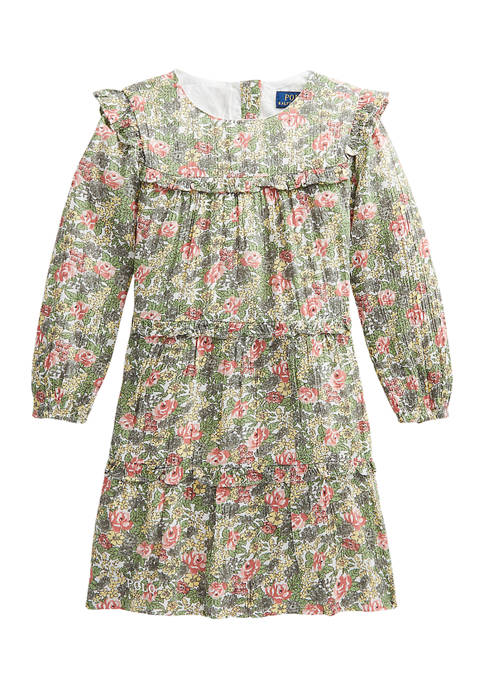 Toddler Girls Paisley Tiered Cotton-Blend Dress