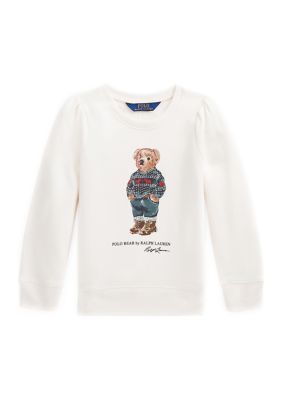 Polo Ralph Lauren Toddler Girls Polo Bear Fleece Sweatshirt - Hint of Pink - Size 2T