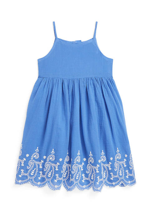 Ralph Lauren Childrenswear Toddler Girls Embroidered Cotton Dress