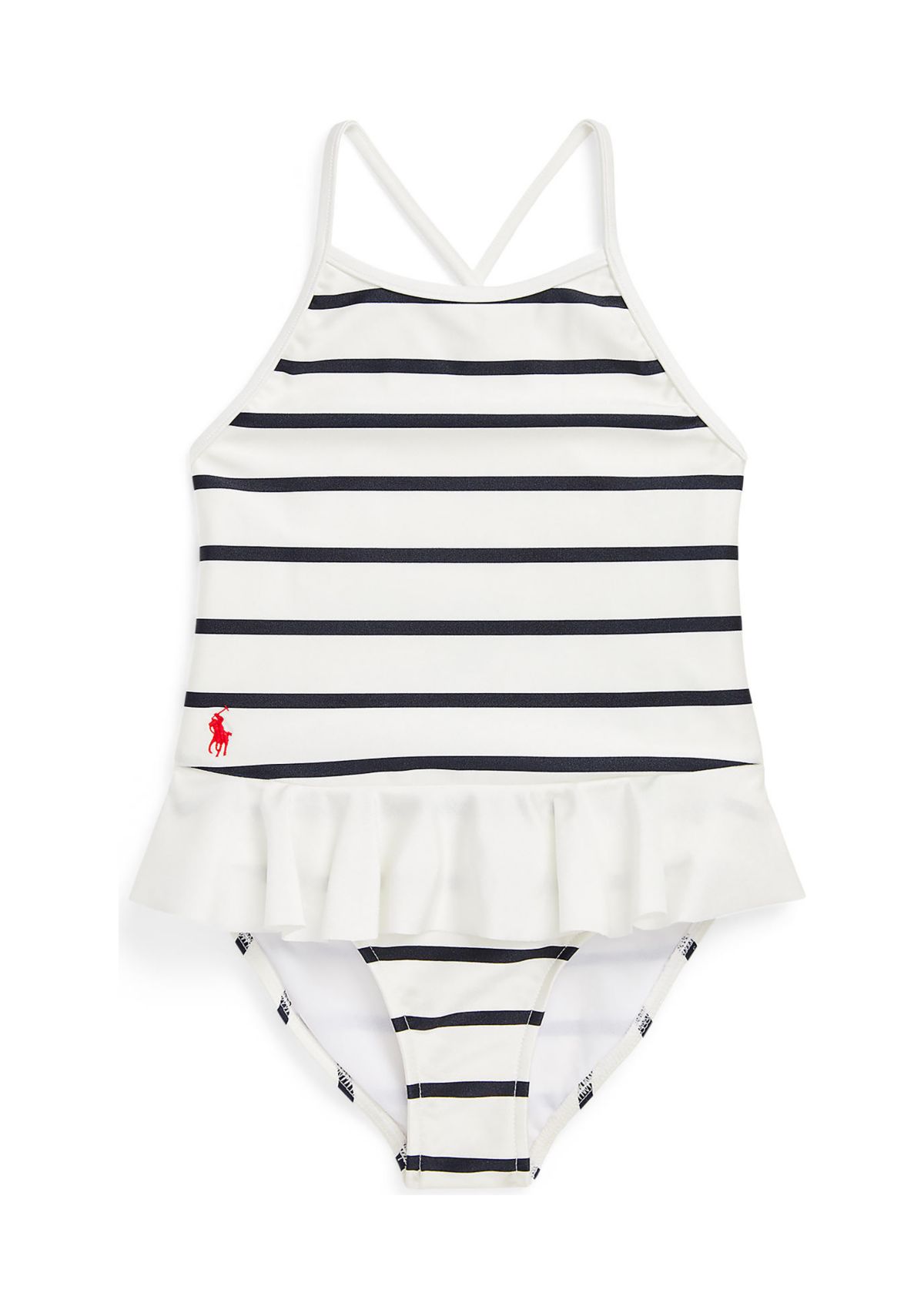 Toddler Girls Striped Stretch One Piece Swimsuit