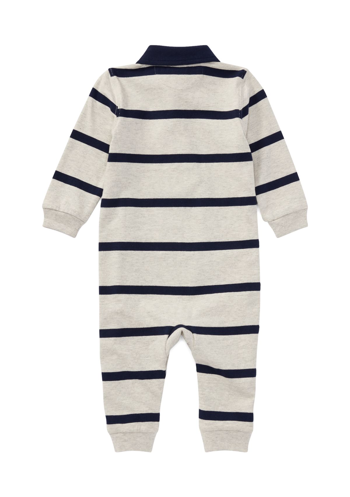 Baby Boys Striped Cotton Rugby Coveralls